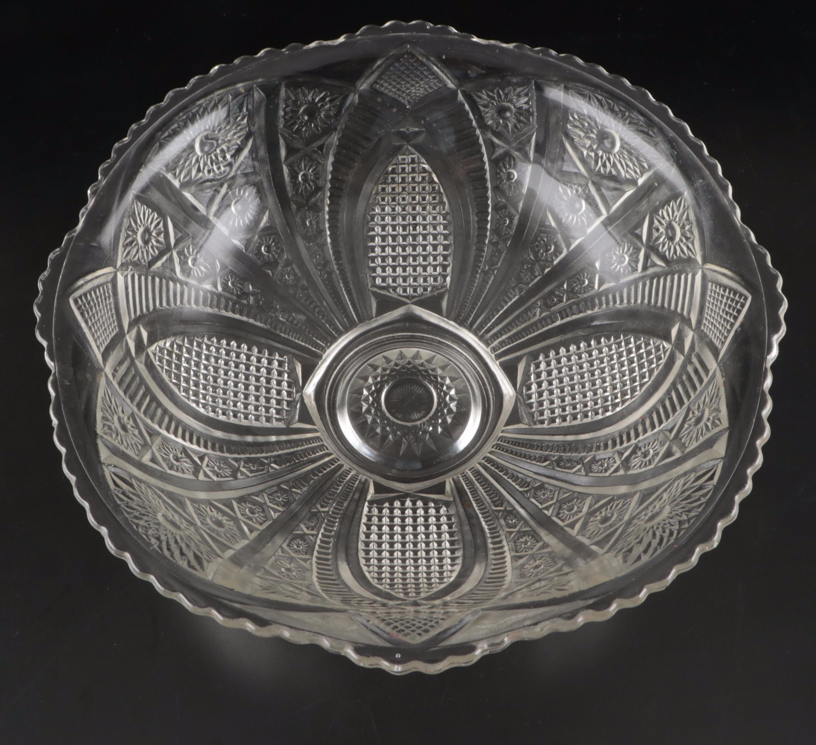 Westmoreland "English Hobnail" Glass Punch Bowl Set with Ladle and Hobstar Bowl