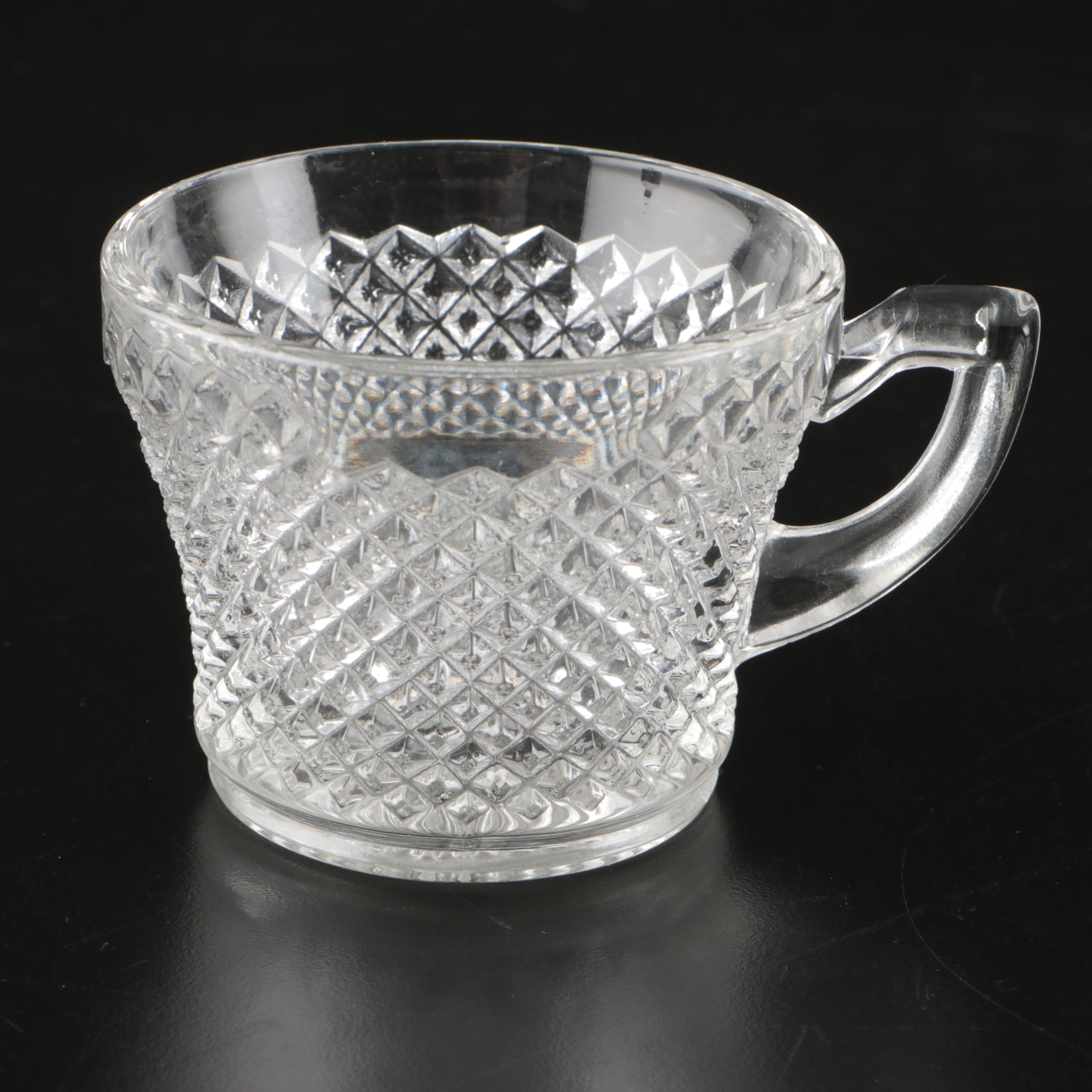 Westmoreland "English Hobnail" Glass Punch Bowl Set with Ladle and Hobstar Bowl