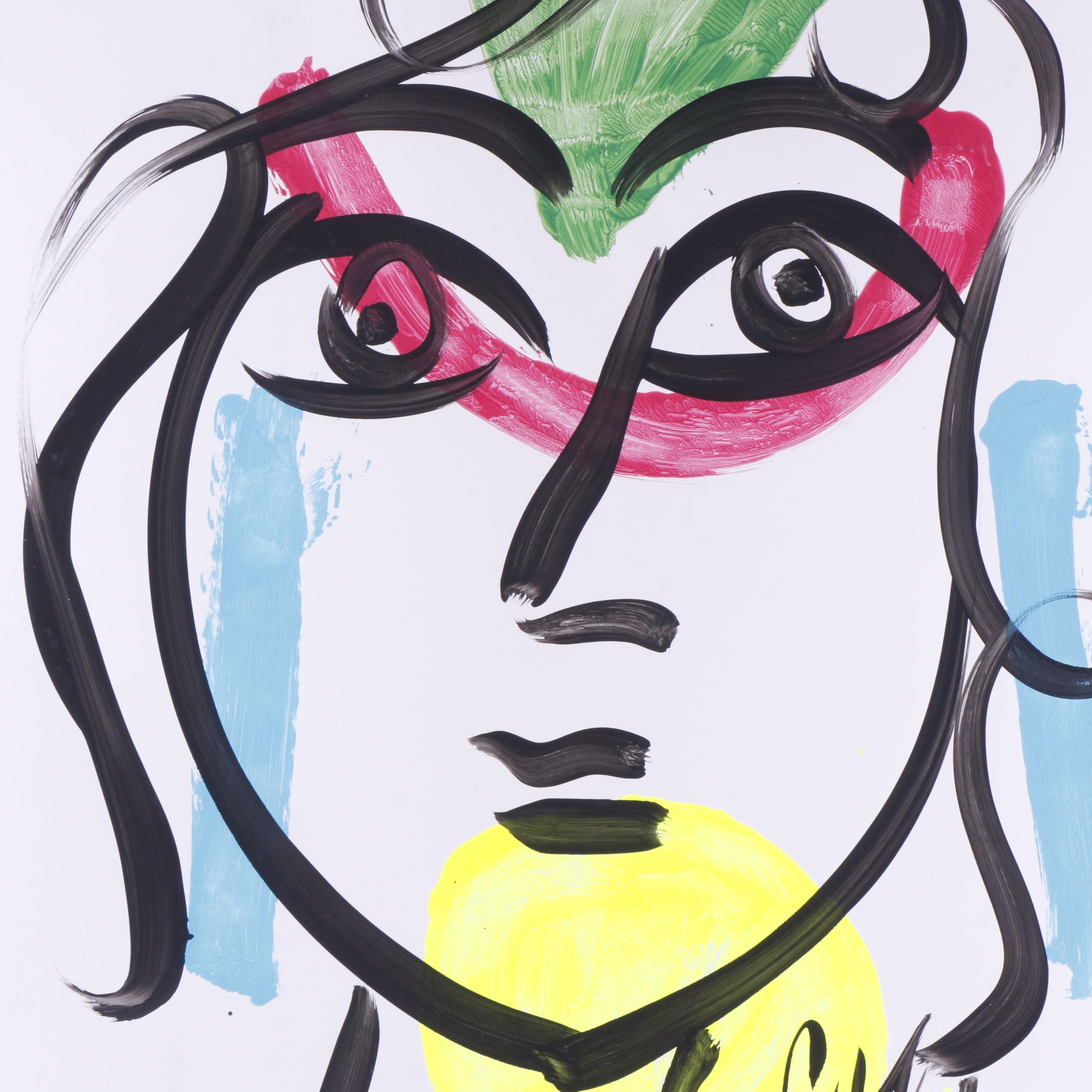 Peter Keil Abstract Portrait Composition Acrylic Painting