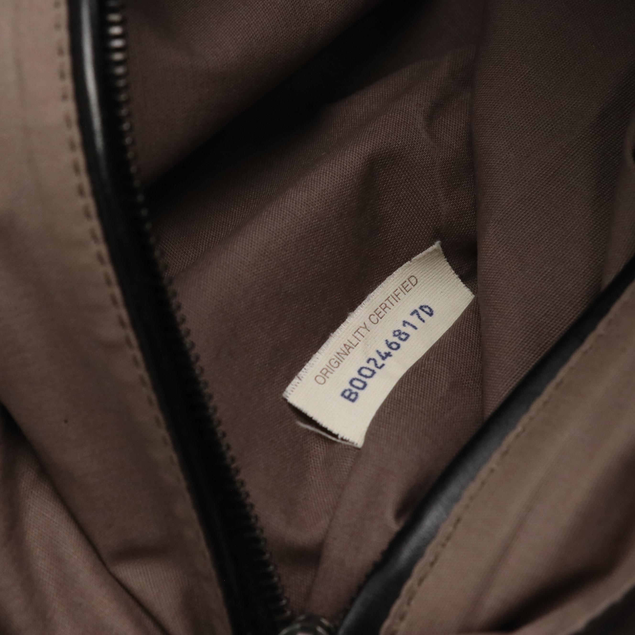 Bottega Veneta Large Black Canvas Tote Bag with Intreccio Mirage Leather Trim