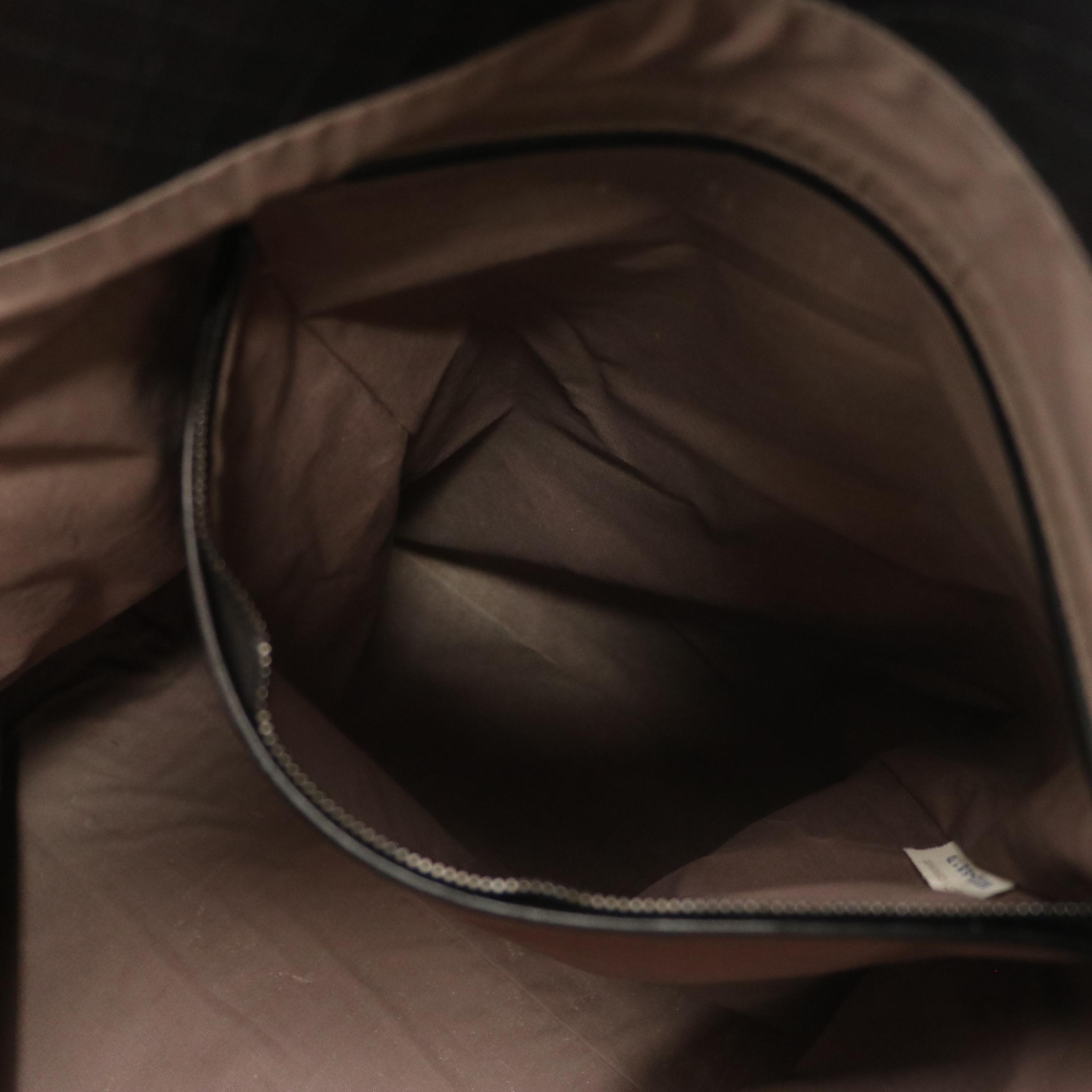 Bottega Veneta Large Black Canvas Tote Bag with Intreccio Mirage Leather Trim