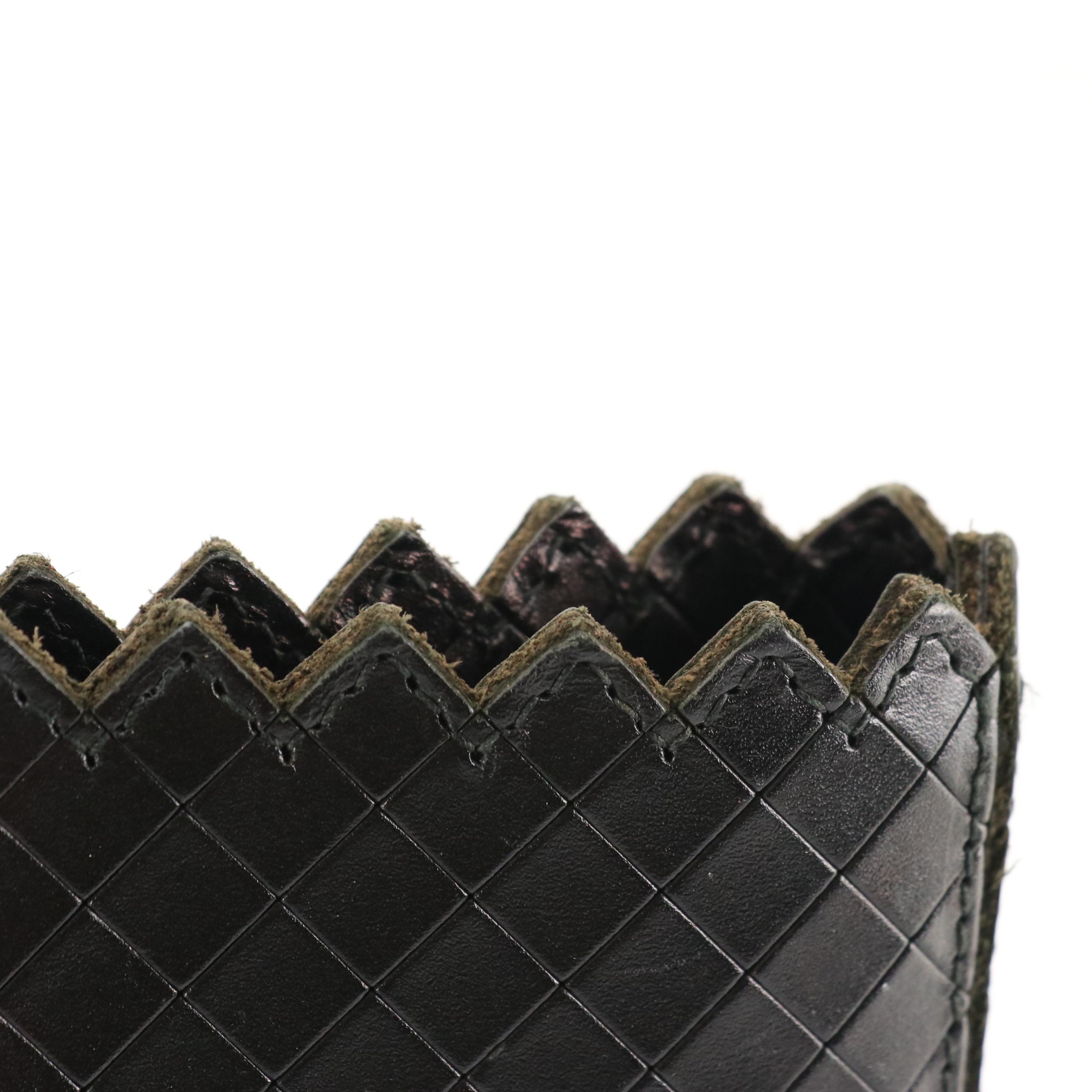 Bottega Veneta Large Black Canvas Tote Bag with Intreccio Mirage Leather Trim