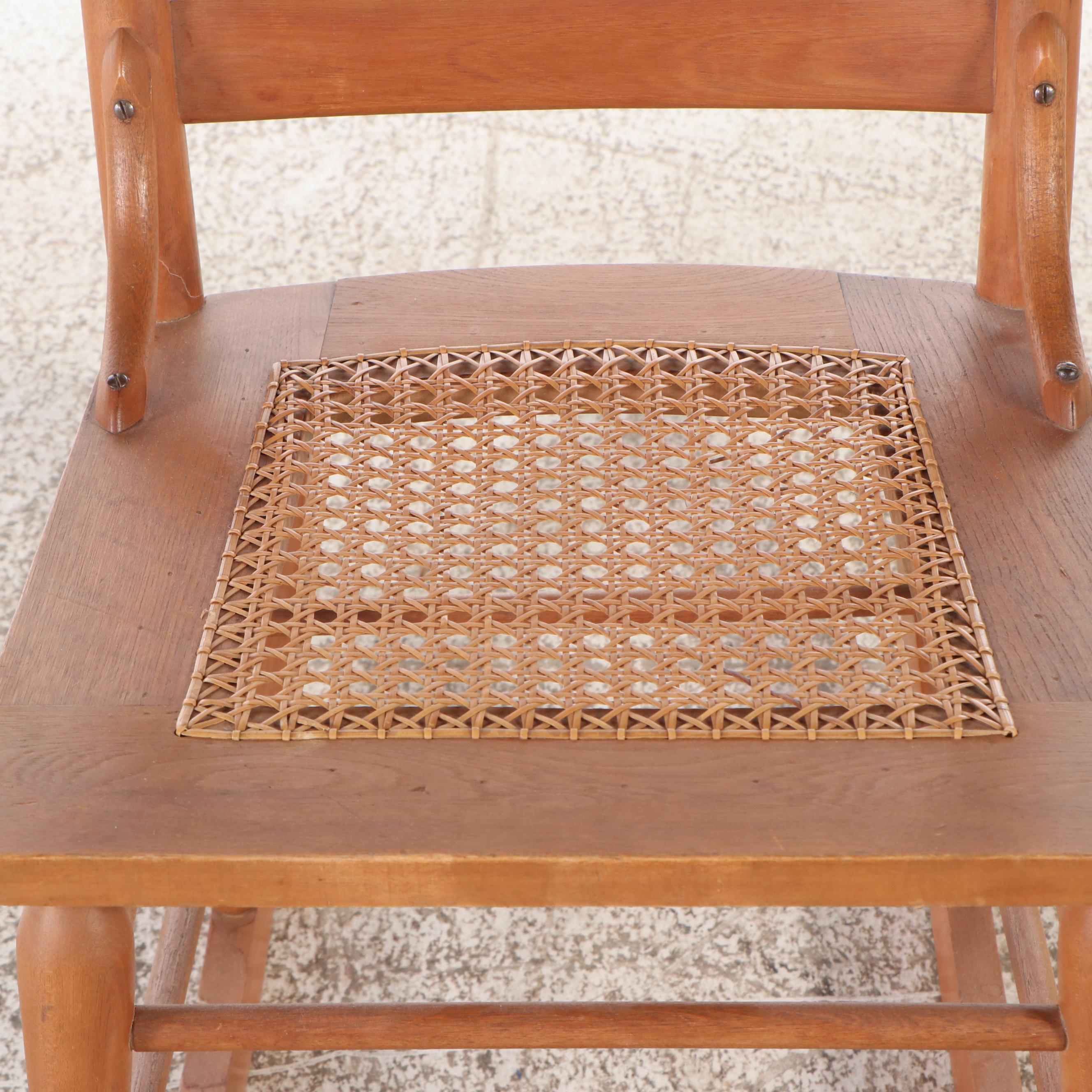 Rocking Chair with Rattan Seat
