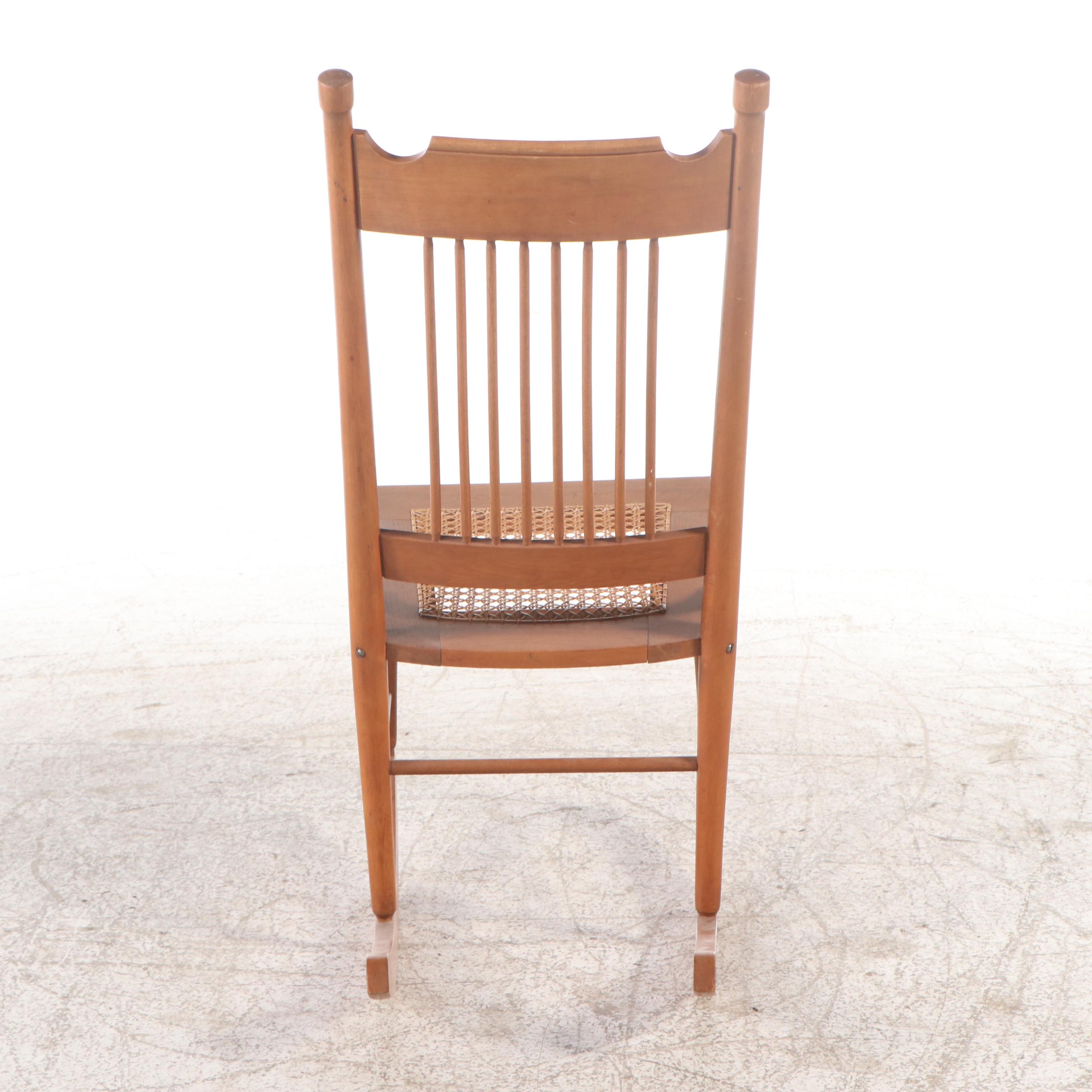 Rocking Chair with Rattan Seat