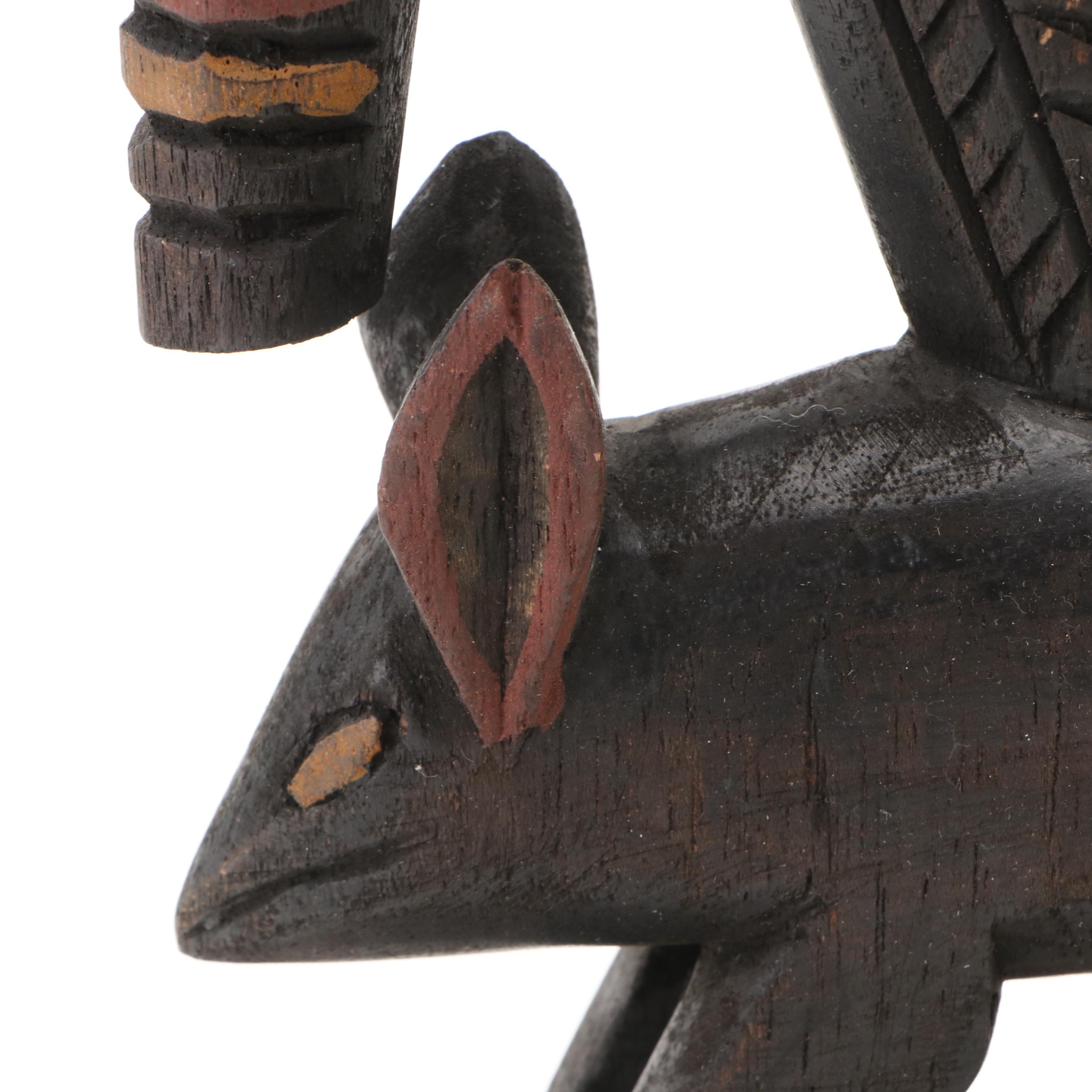 Mali West African Bamana Carved Wood Chiwara Antelope Headdress