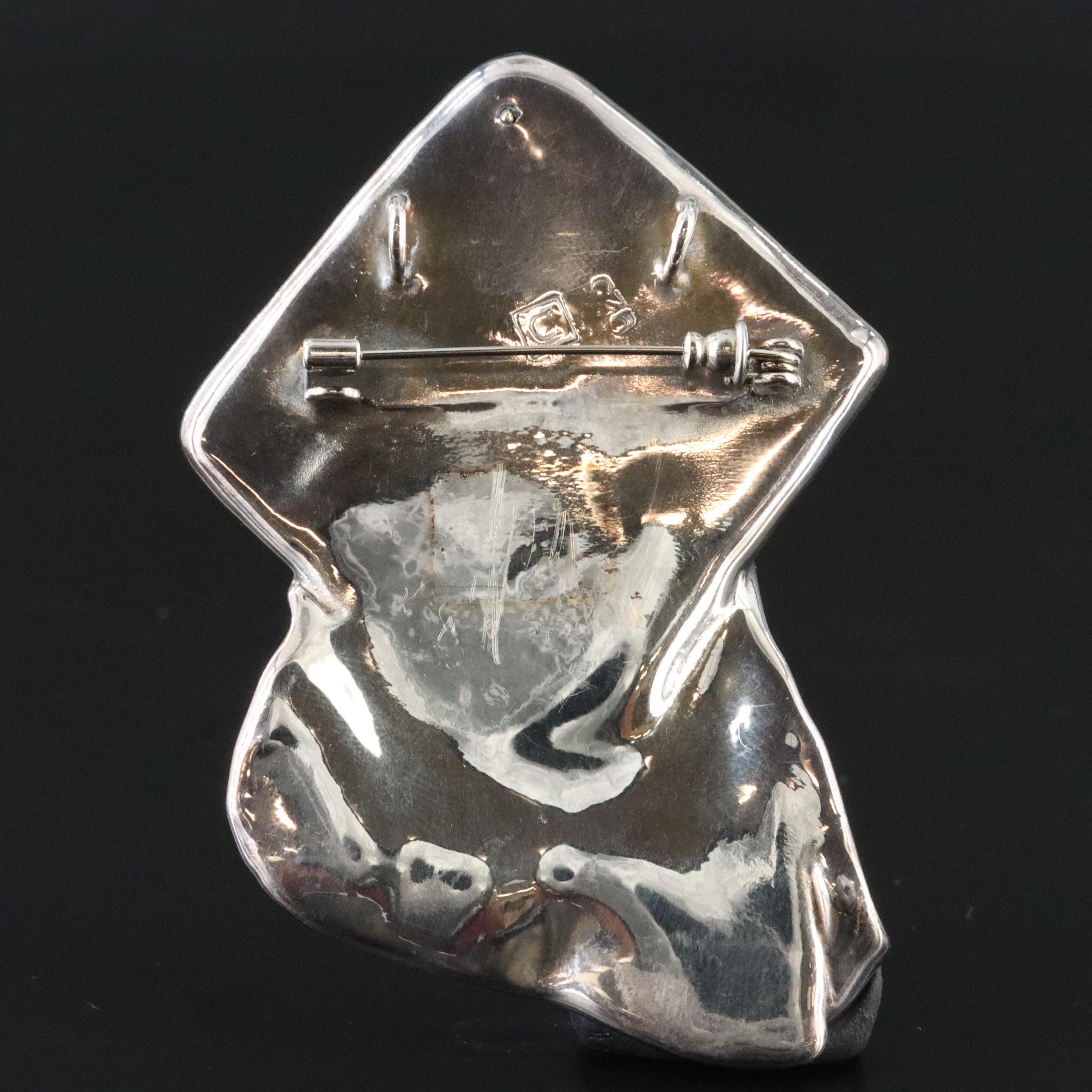 Sterling Electroformed Two-Tone Converter Brooch