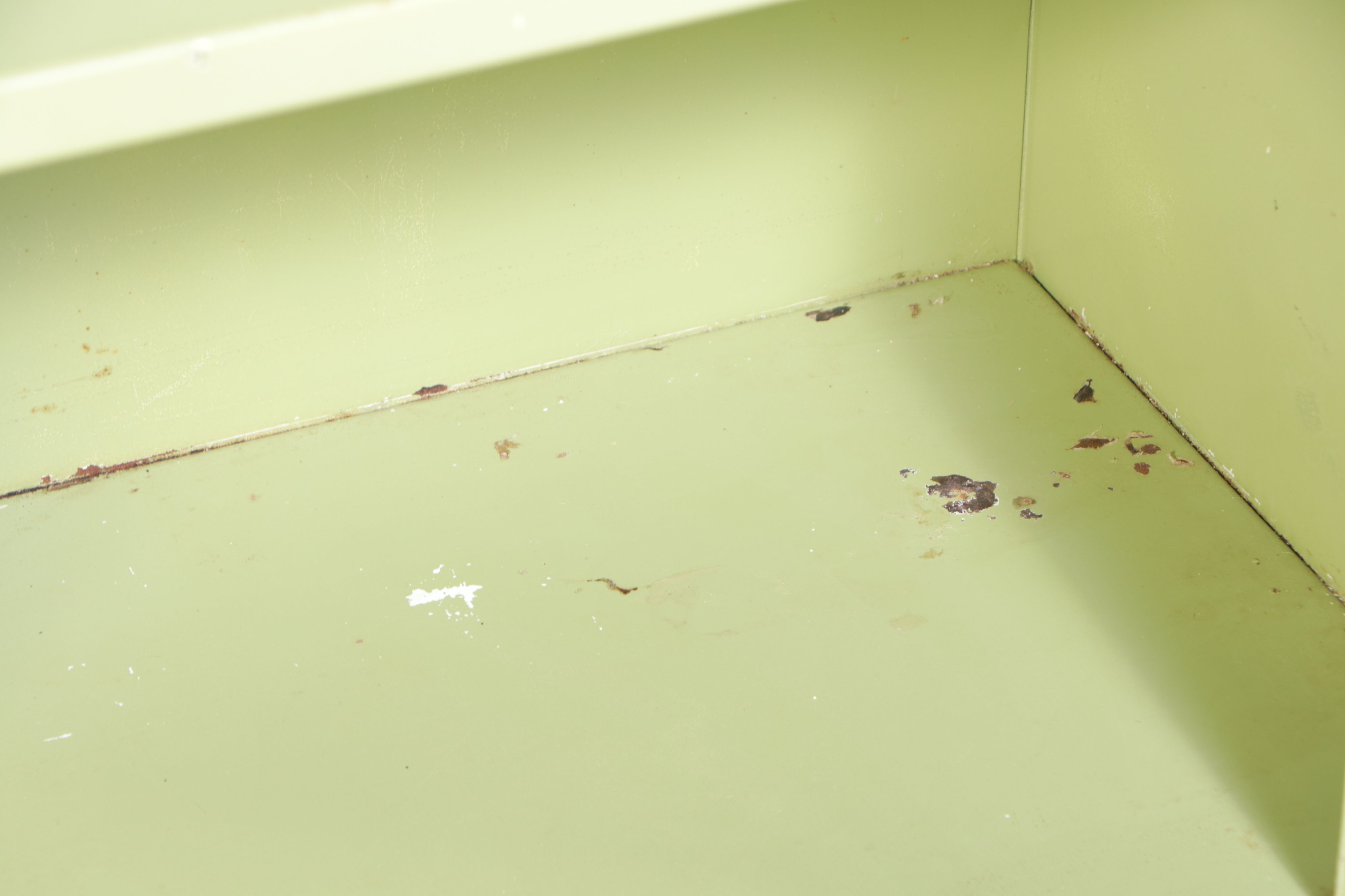 Green-Painted Metal Storage Cabinet, Mid-20th Century