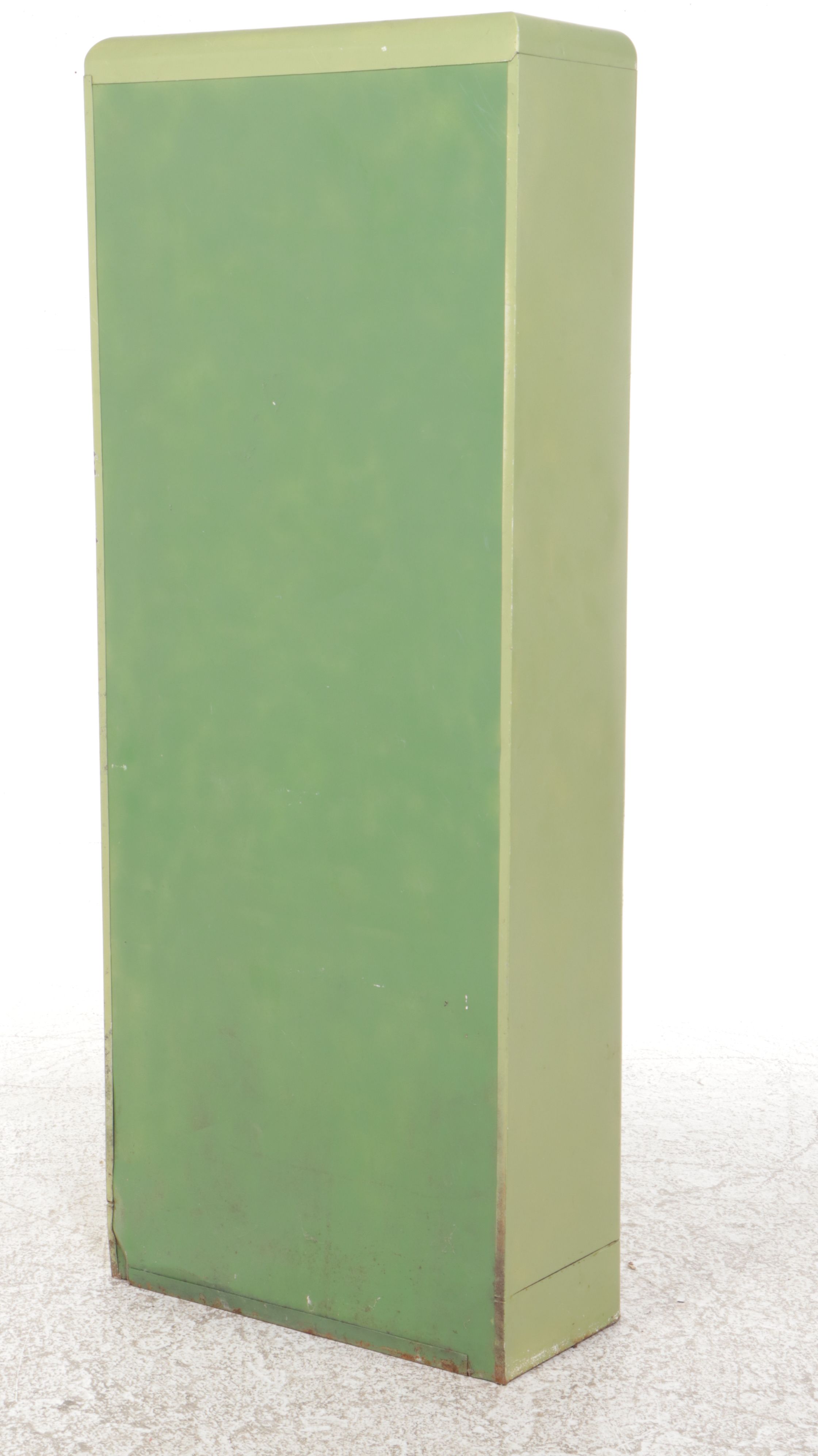 Green-Painted Metal Storage Cabinet, Mid-20th Century