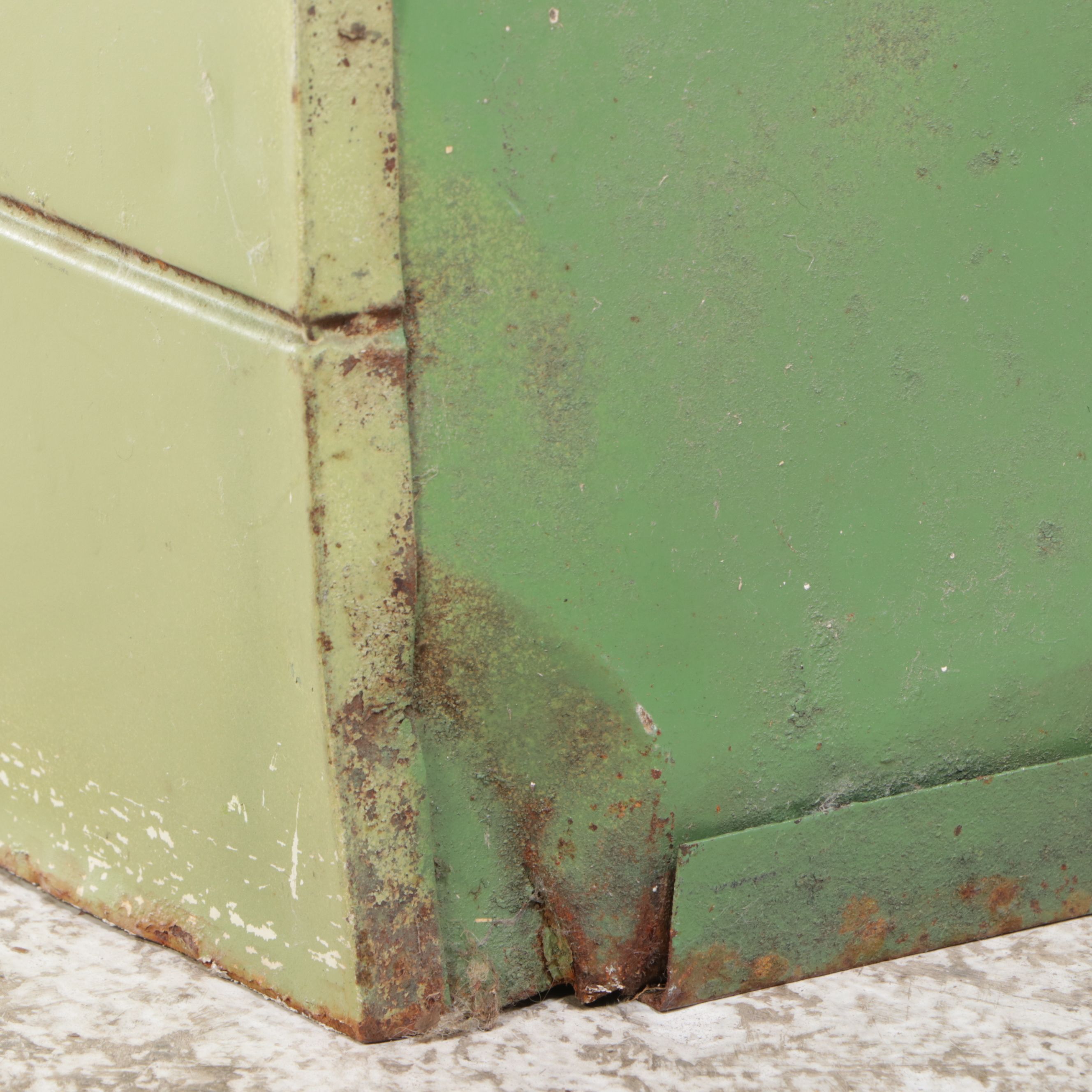 Green-Painted Metal Storage Cabinet, Mid-20th Century