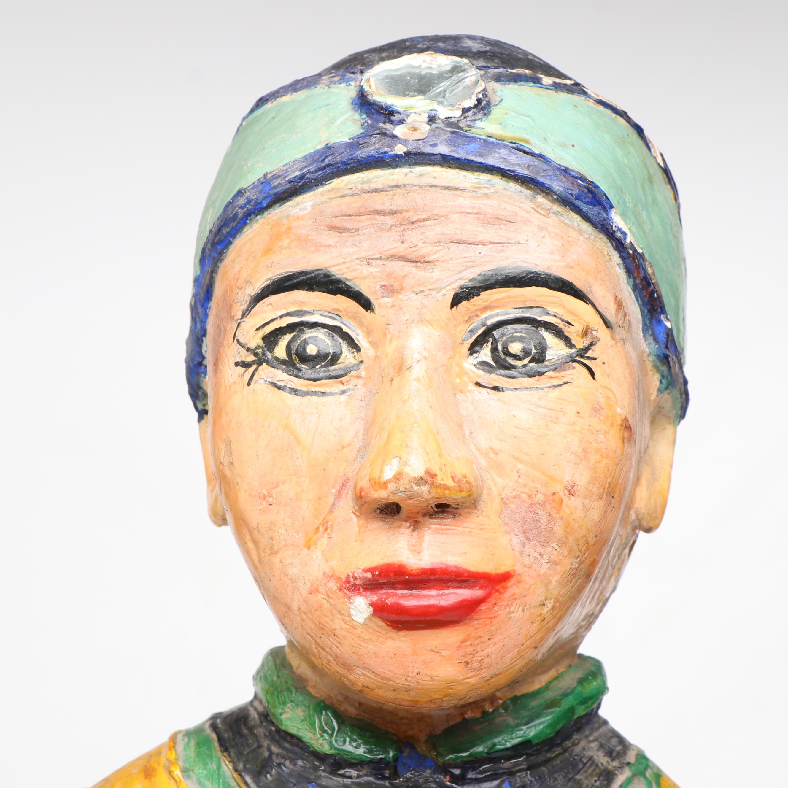 Southeast Asian Hand-Carved and Painted Wood Ancestor Figure