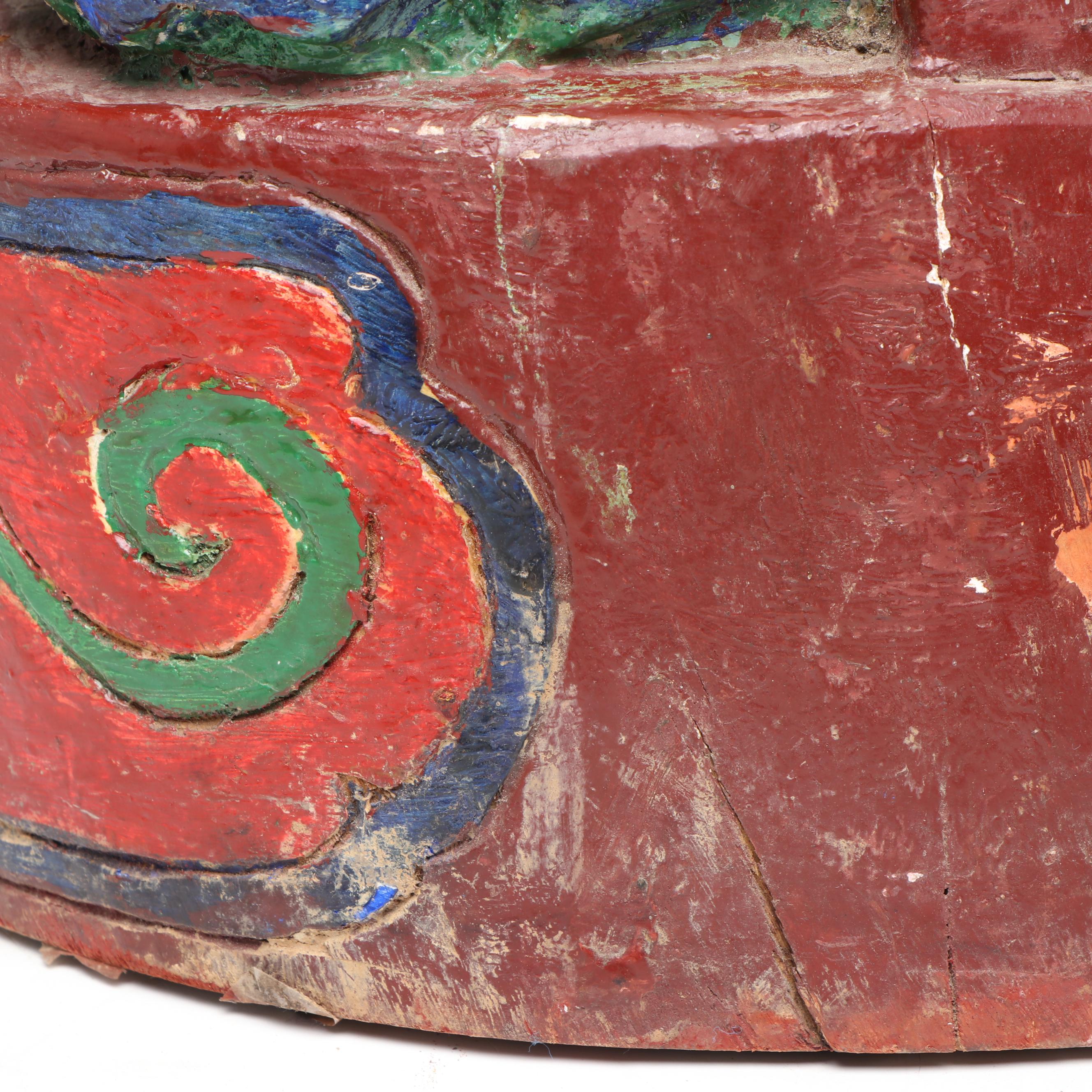 Southeast Asian Hand-Carved and Painted Wood Ancestor Figure