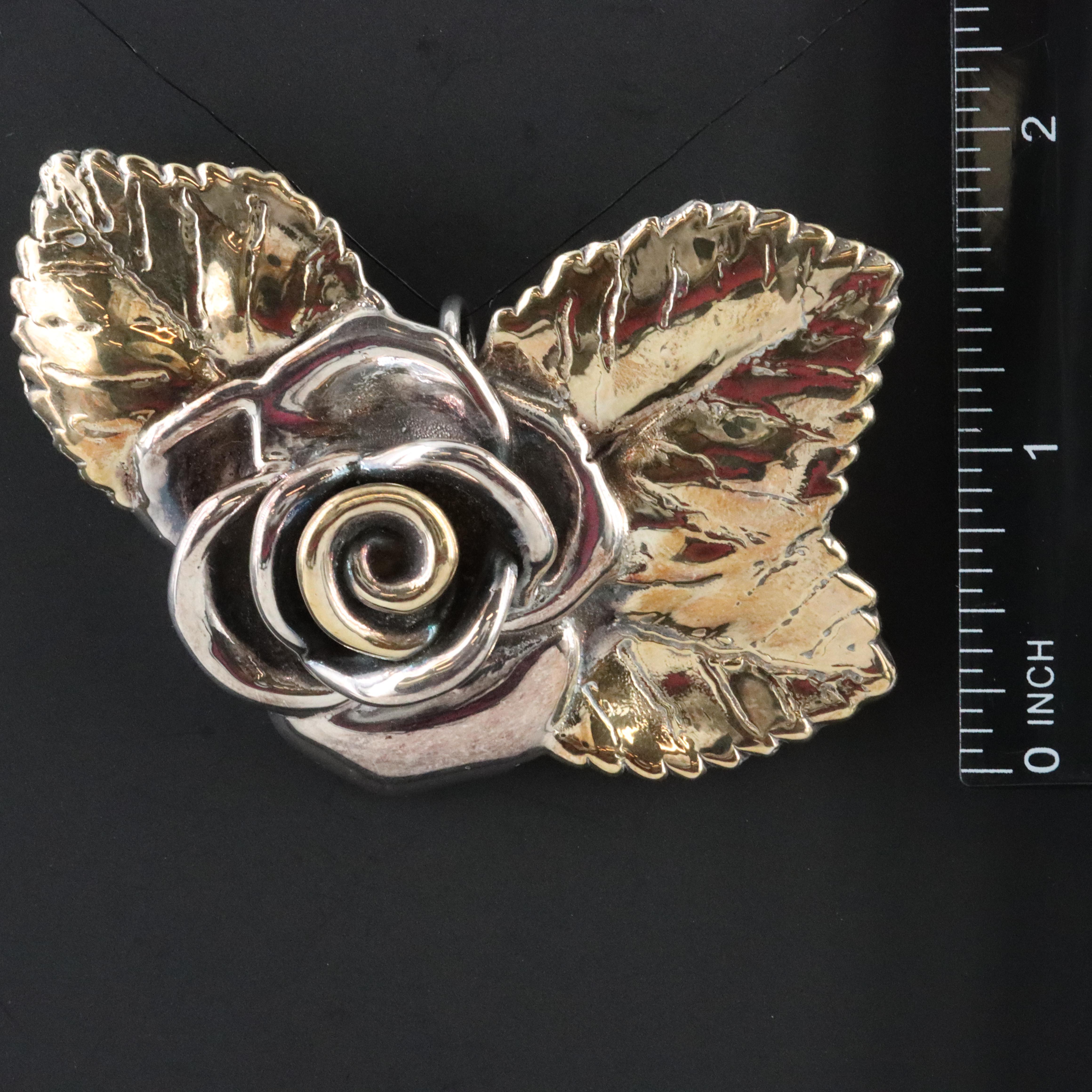 Electroformed Two-Tone Rose Pendant