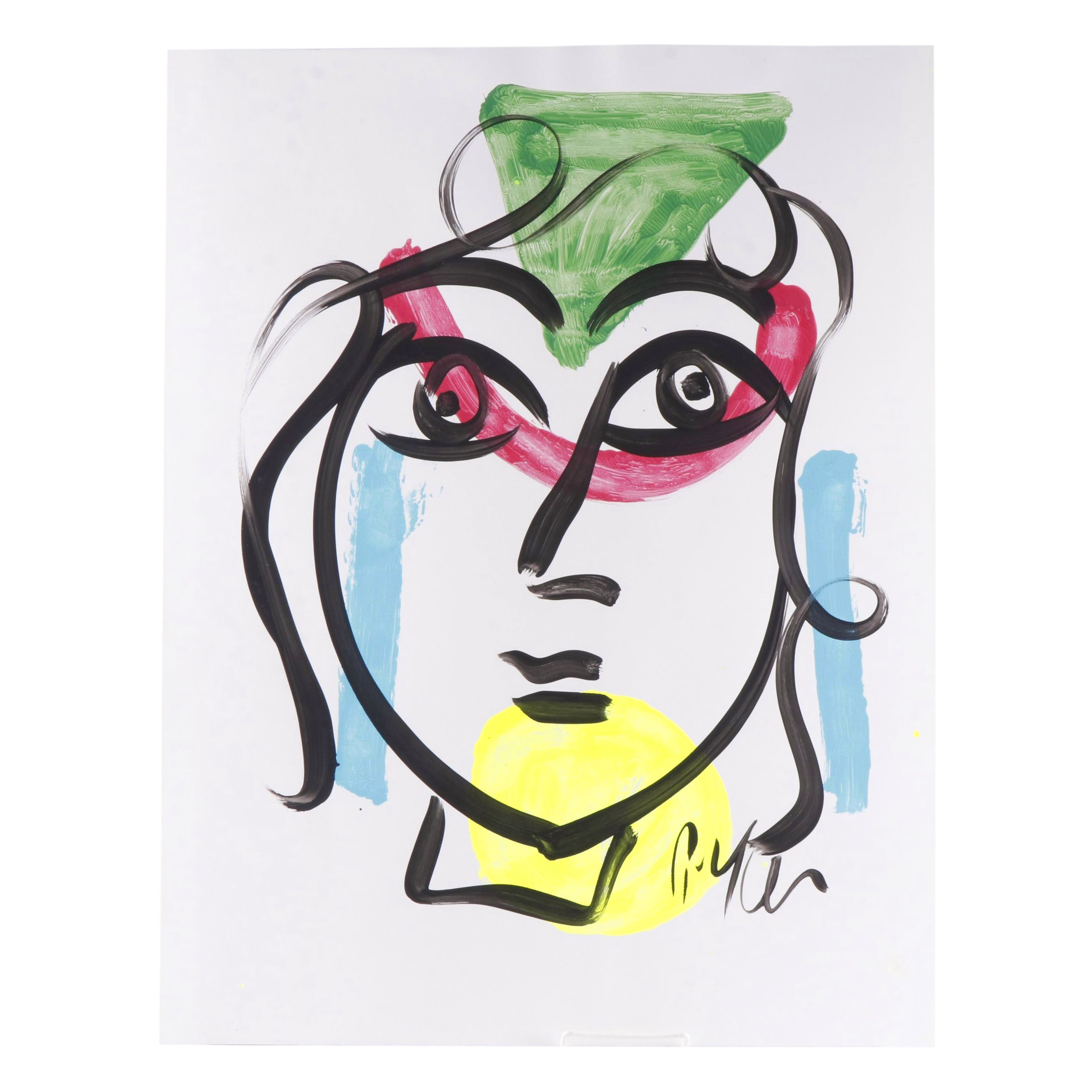 Peter Keil Abstract Portrait Composition Acrylic Painting