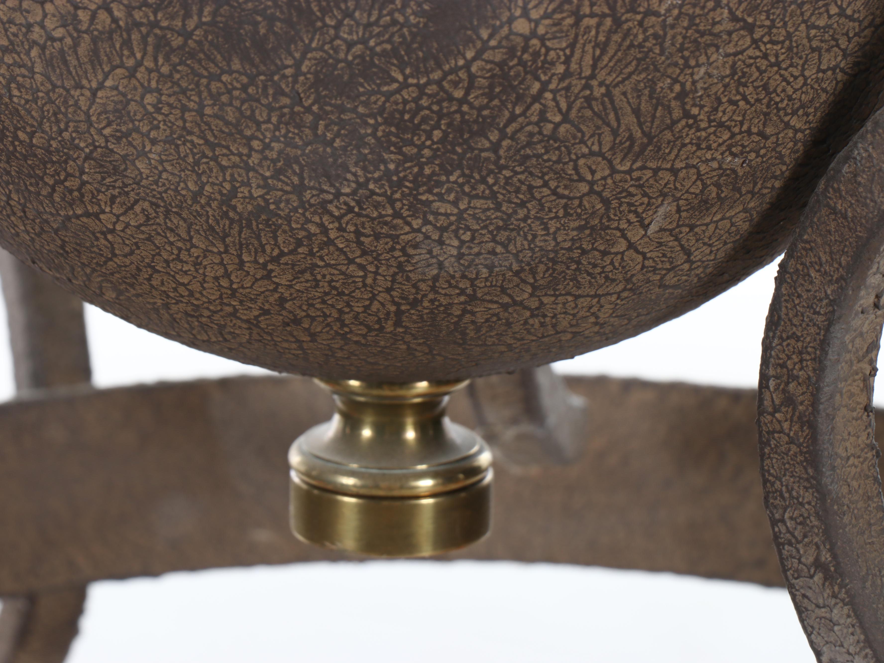 Contemporary Bronze Finish Nine-Arm Chandelier with Black Clip-On Shades