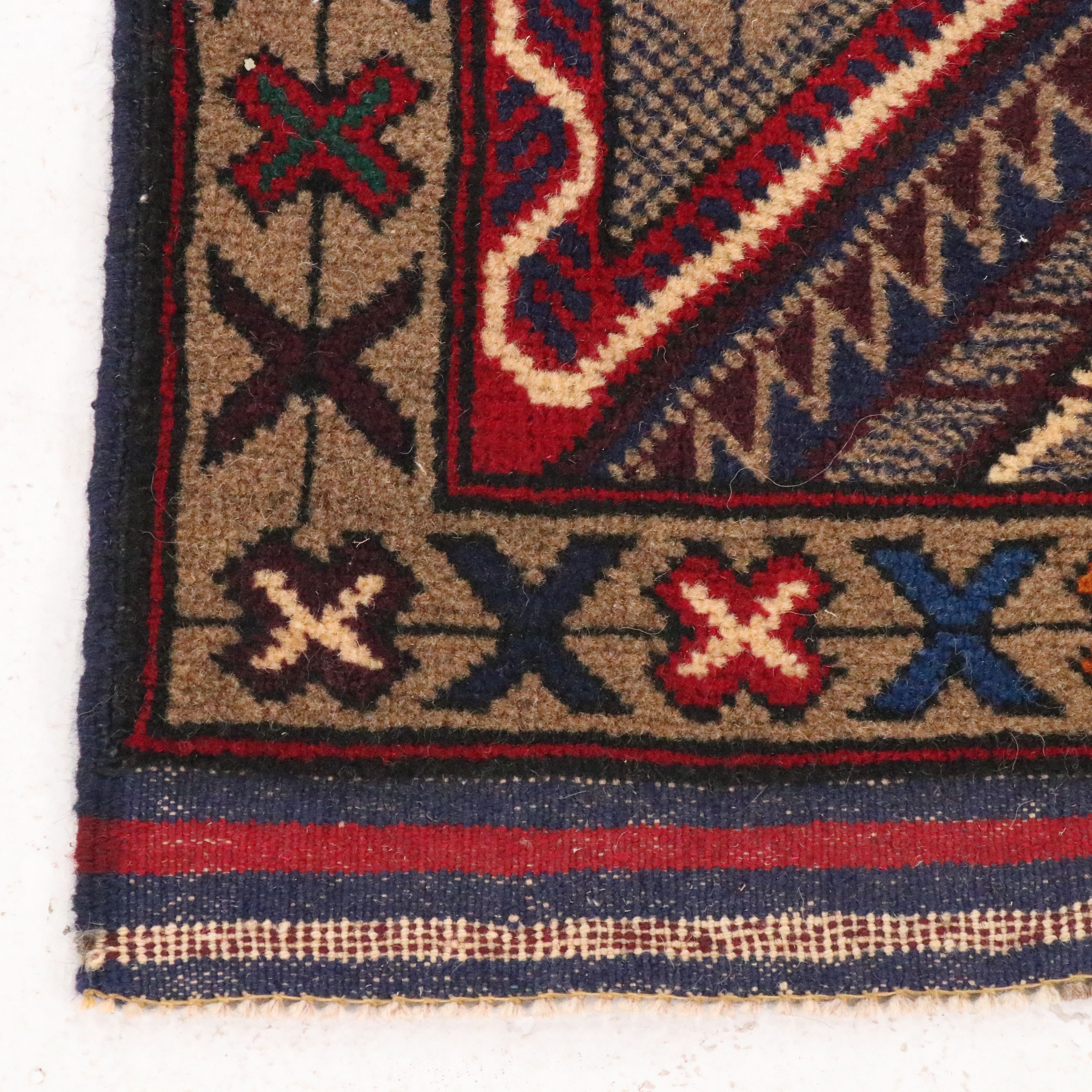 2'9 x 4'6 Hand-Knotted Afghan Baluch Accent Rug