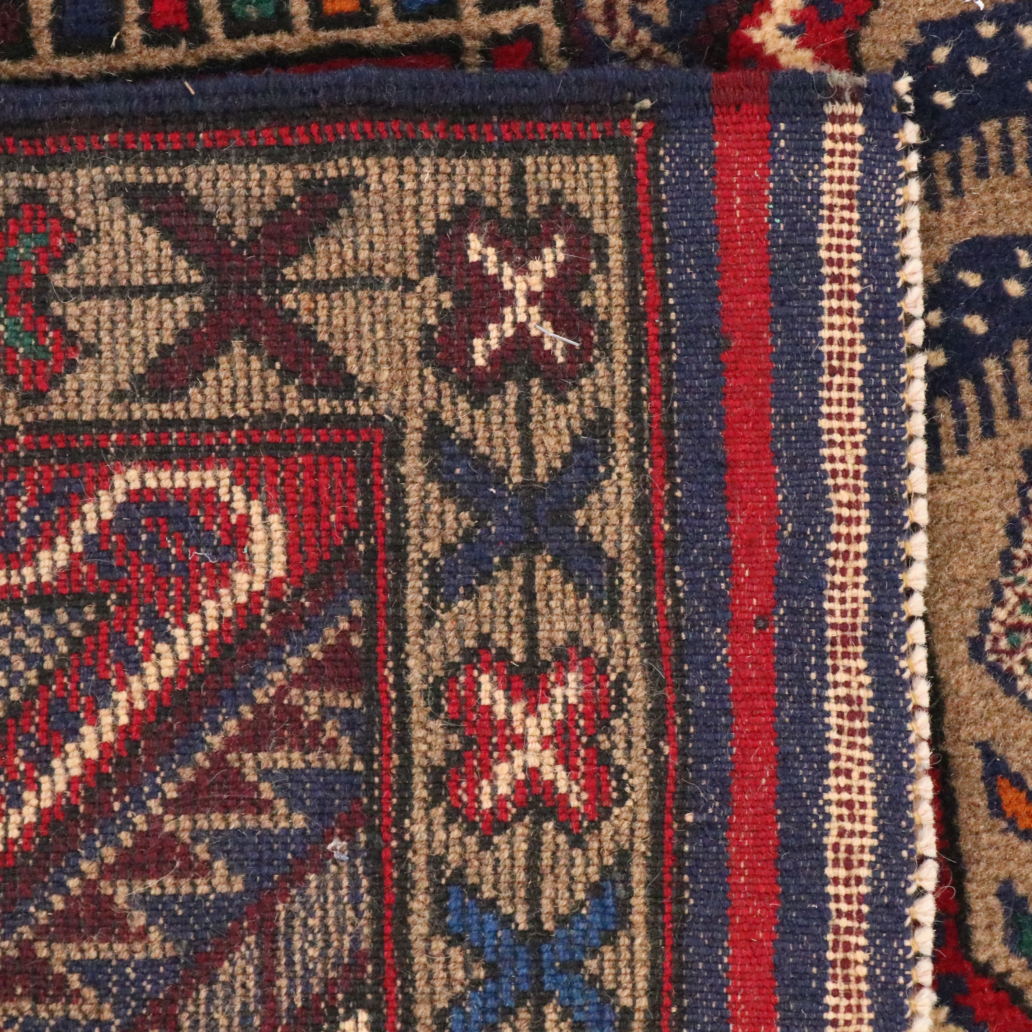 2'9 x 4'6 Hand-Knotted Afghan Baluch Accent Rug