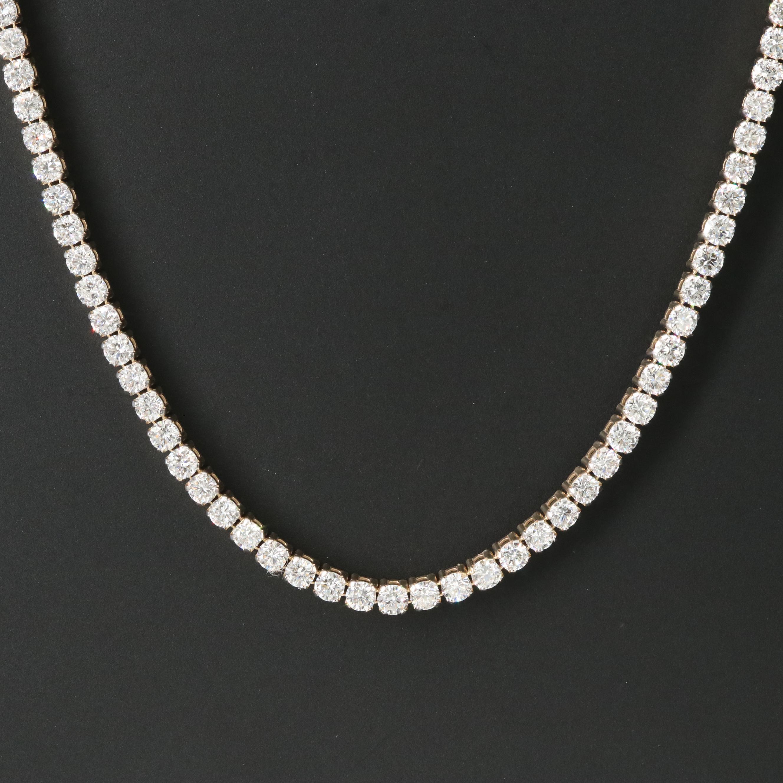 14K 8.00 CTW lab Grown Diamond Riviera Necklace