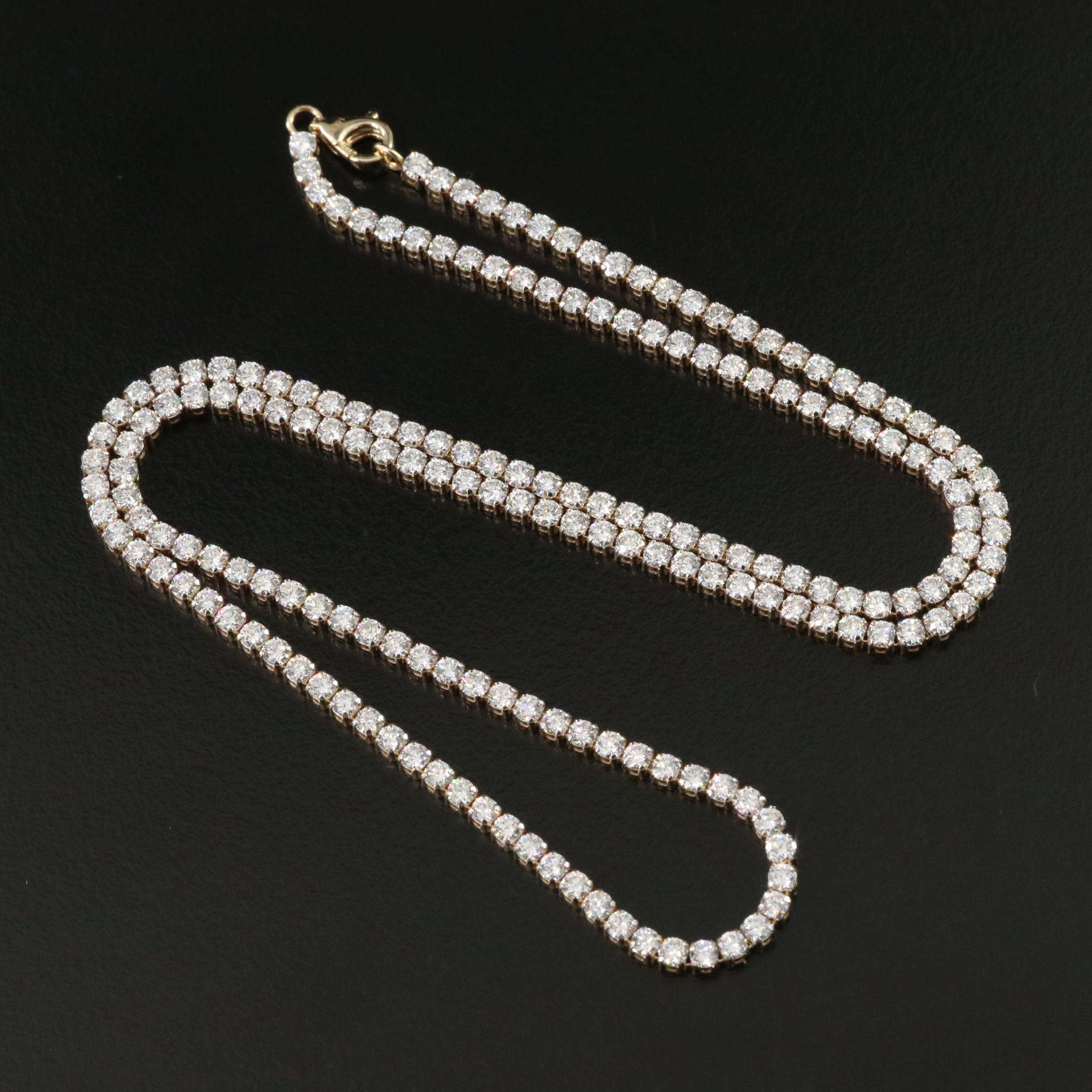 14K 8.00 CTW lab Grown Diamond Riviera Necklace