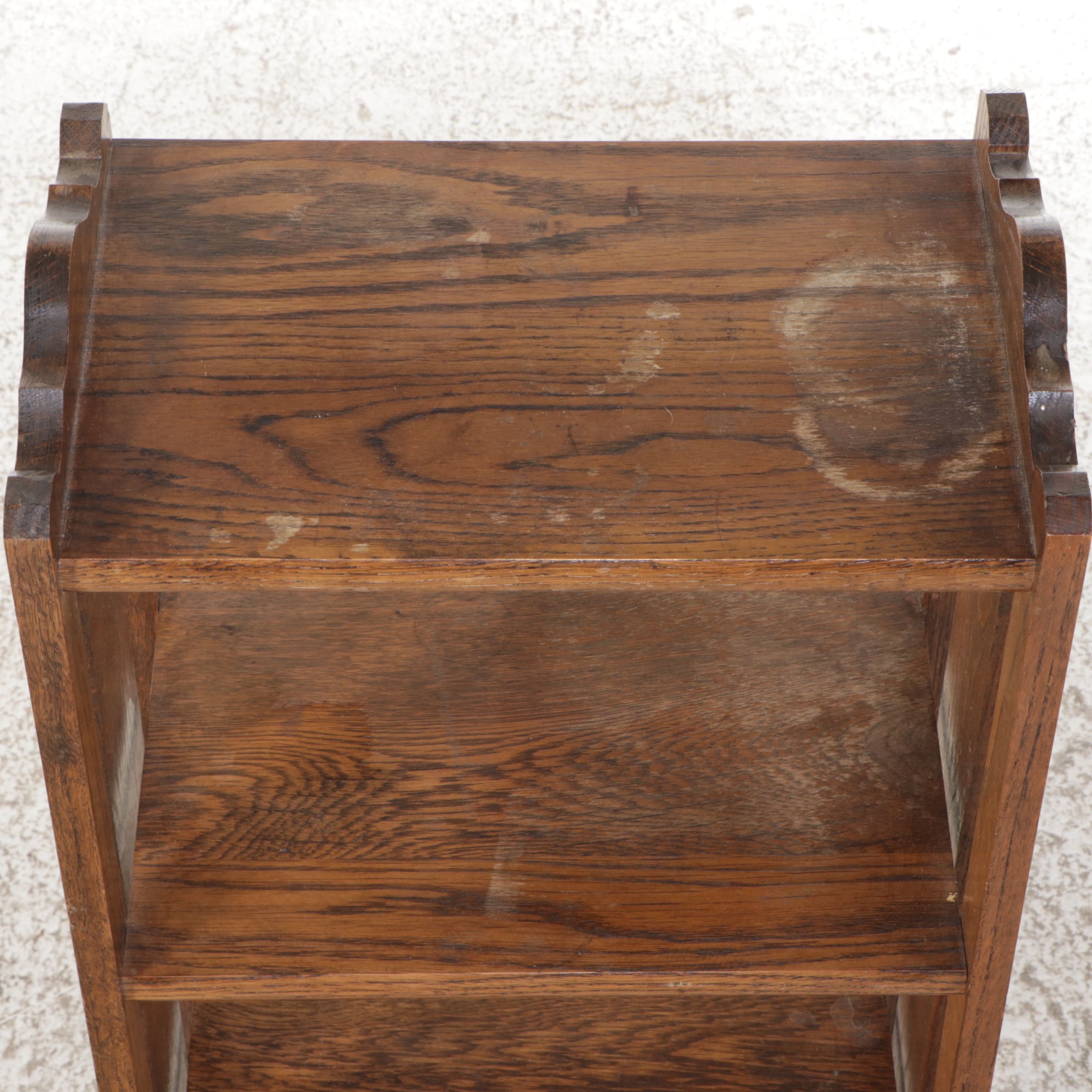 Arts & Crafts Style Oak Shelf Bookcase, 20th Century