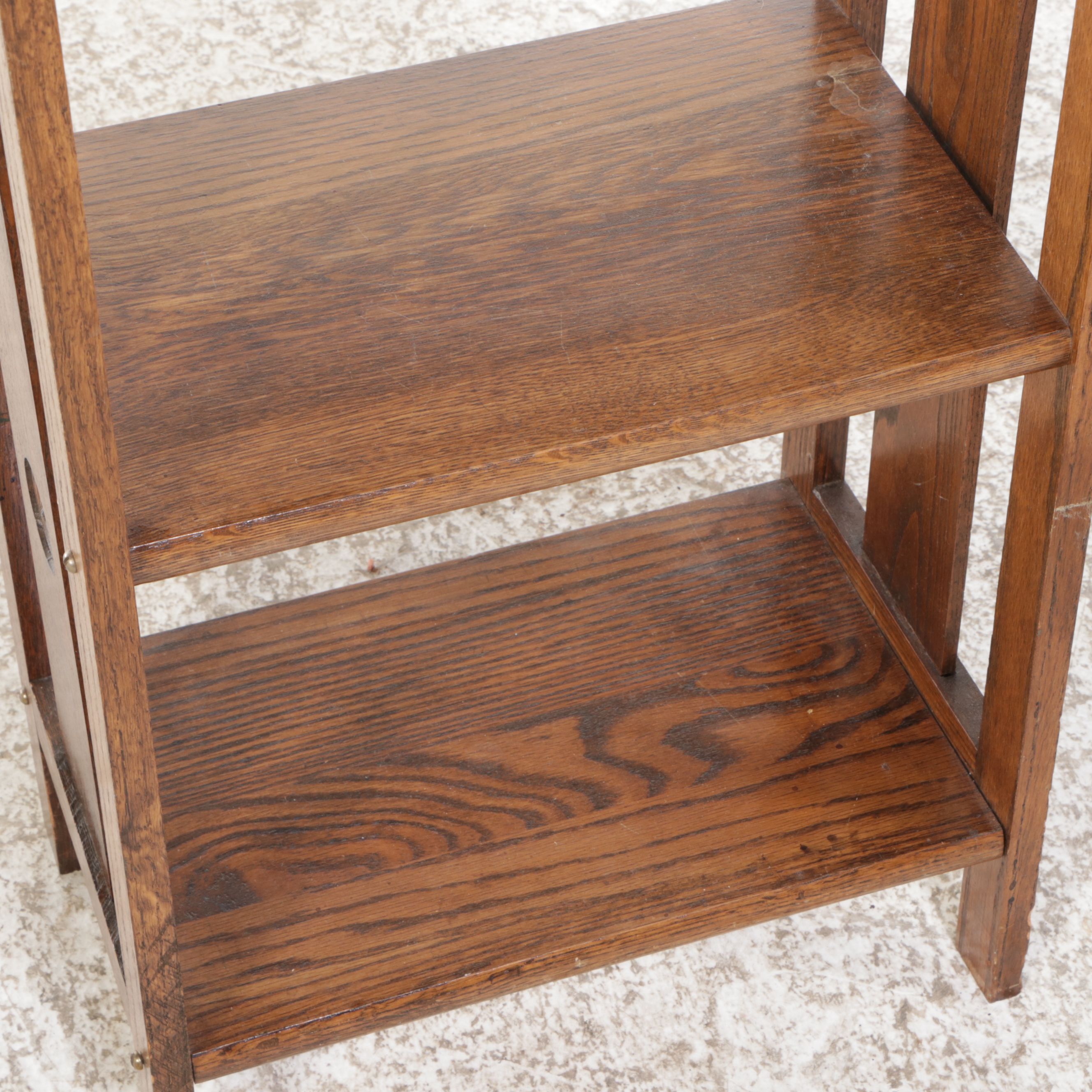 Arts & Crafts Style Oak Shelf Bookcase, 20th Century