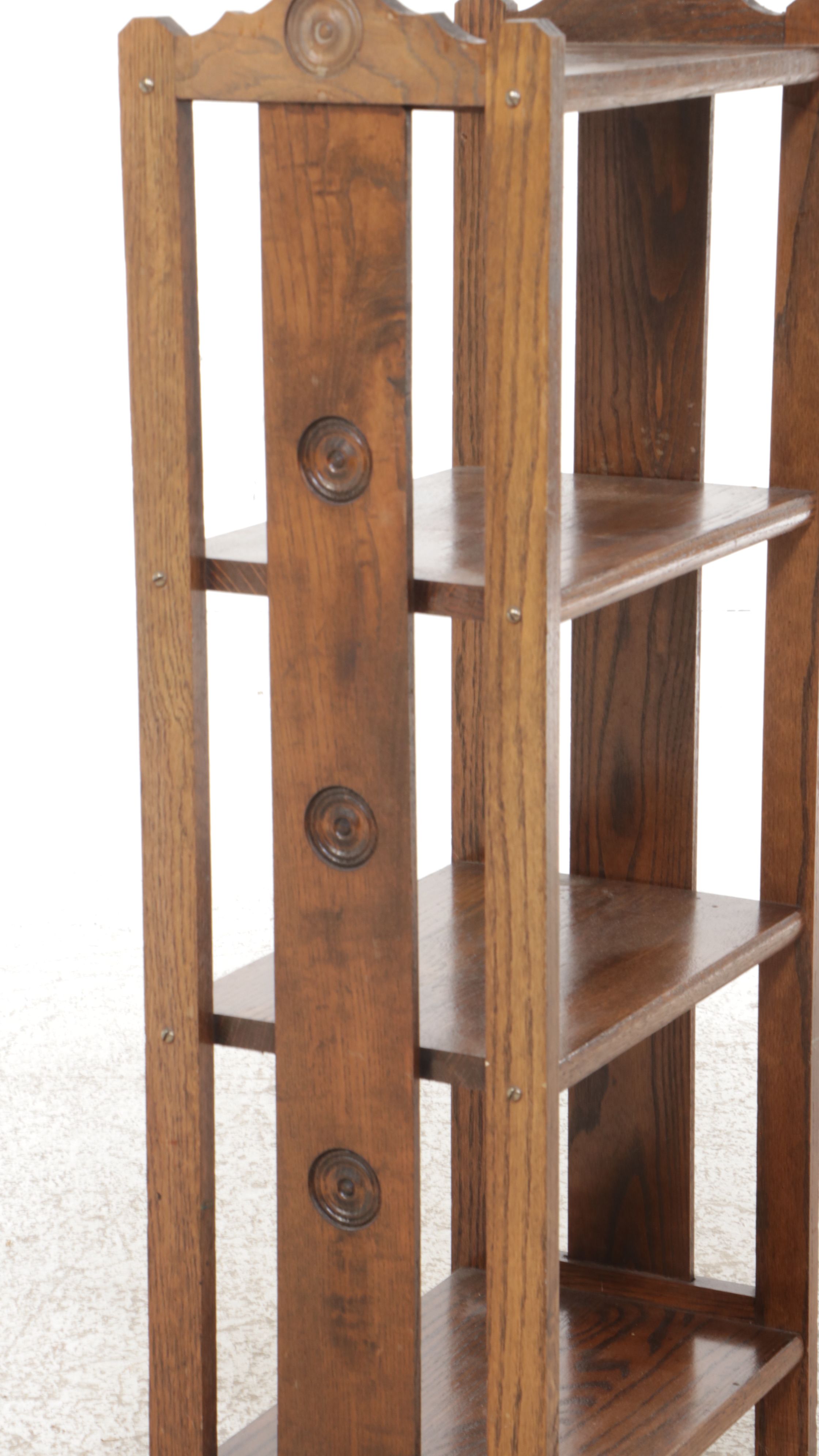 Arts & Crafts Style Oak Shelf Bookcase, 20th Century