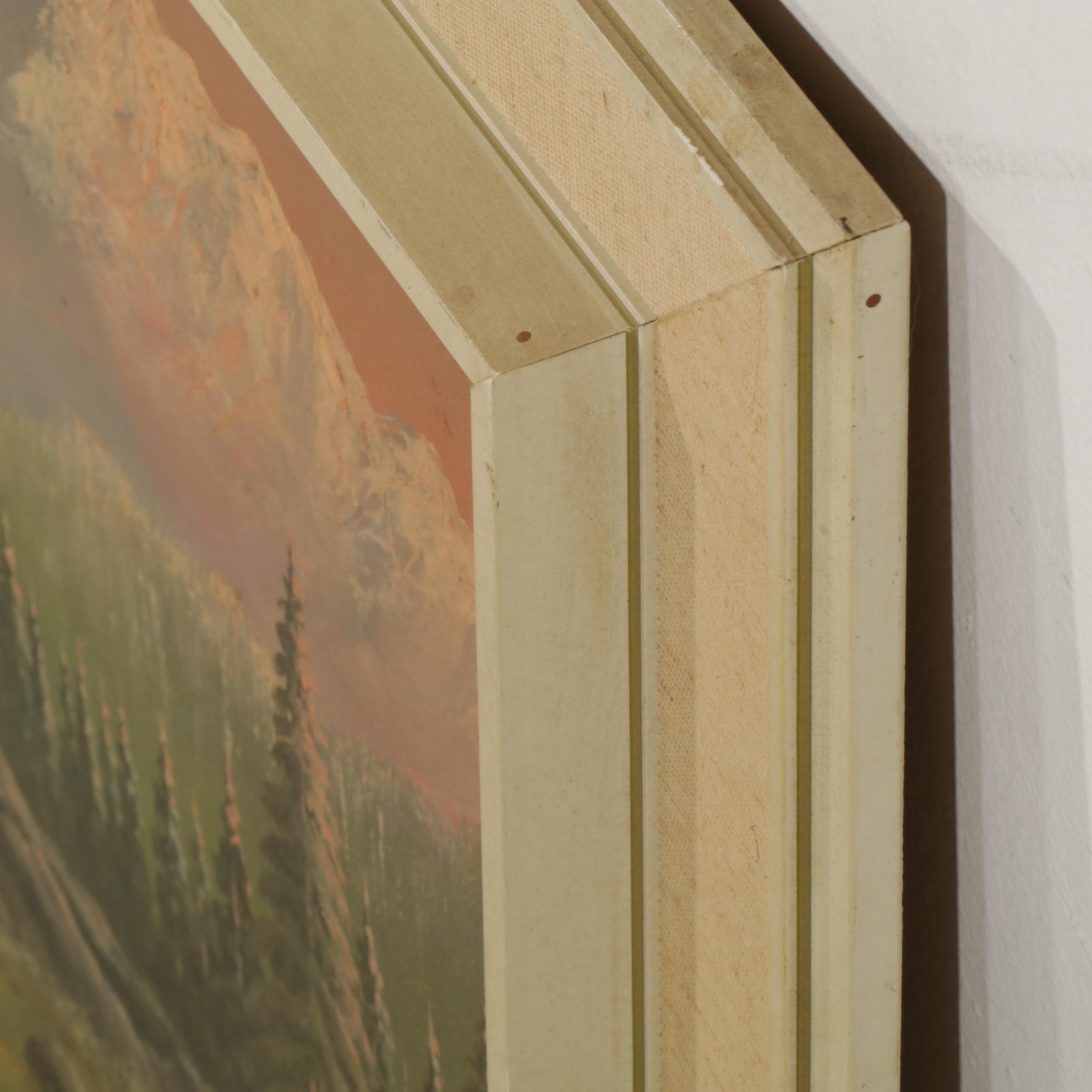 Horace Leonard Braunston Riverside Forest at Sunrise Landscape Oil Painting