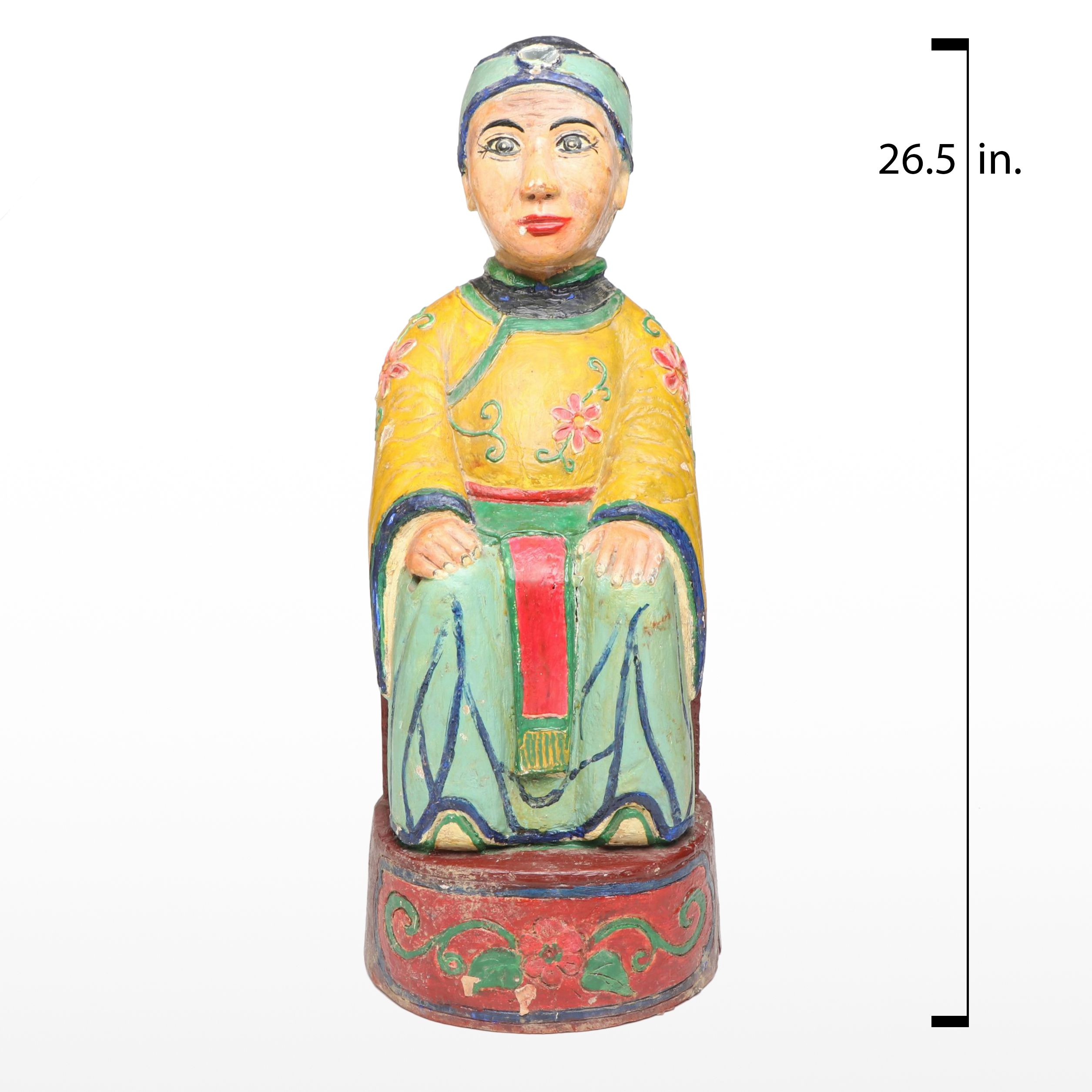 Southeast Asian Hand-Carved and Painted Wood Ancestor Figure