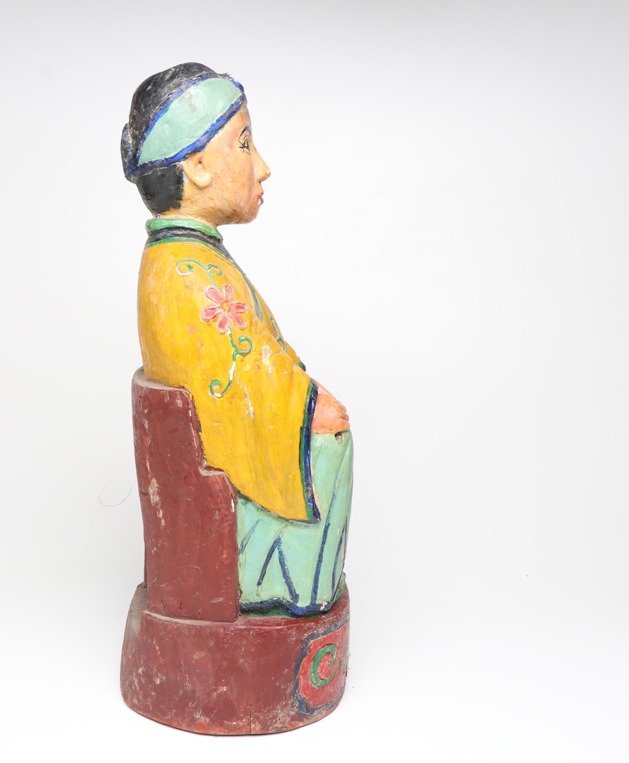 Southeast Asian Hand-Carved and Painted Wood Ancestor Figure