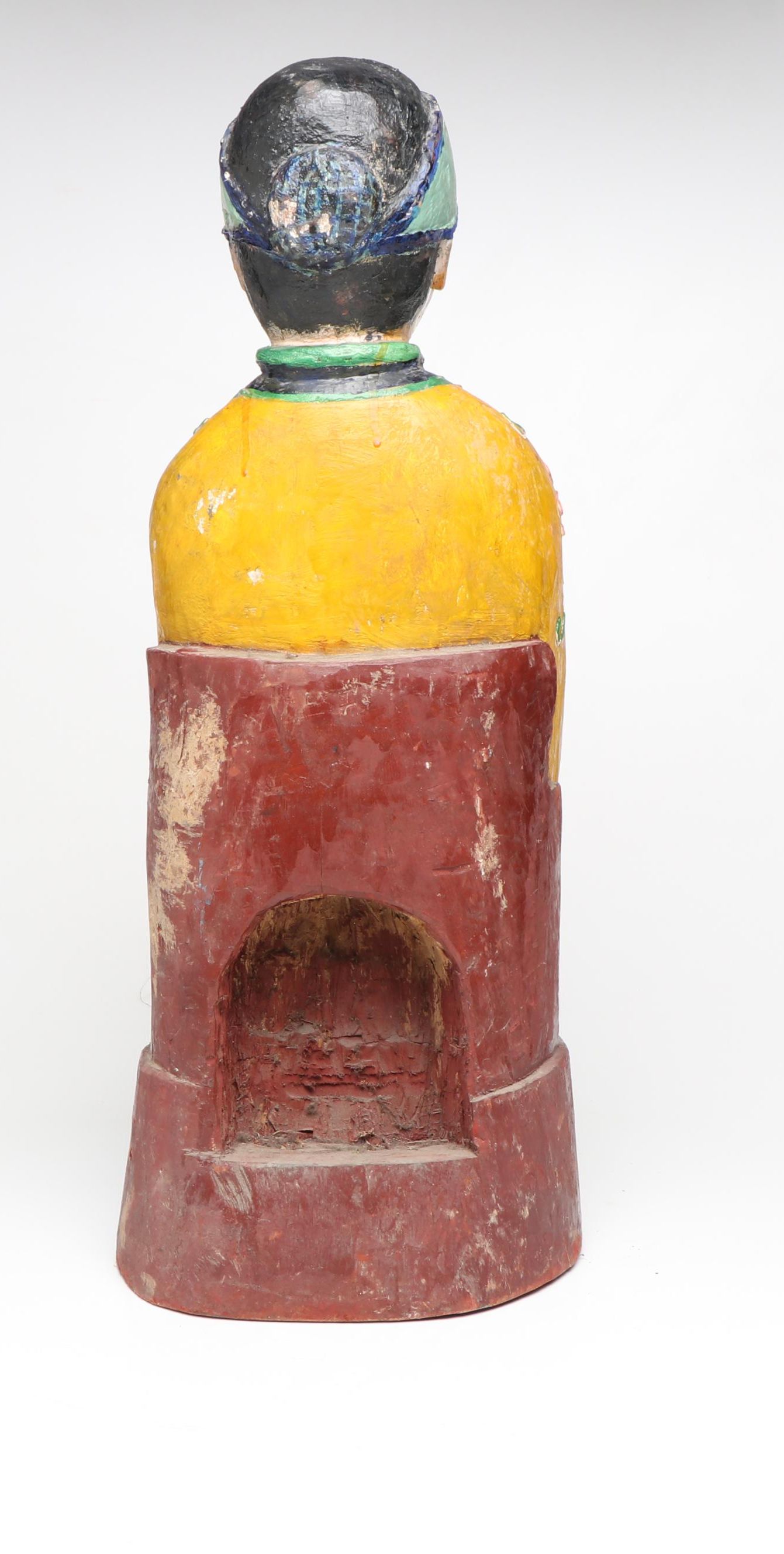 Southeast Asian Hand-Carved and Painted Wood Ancestor Figure