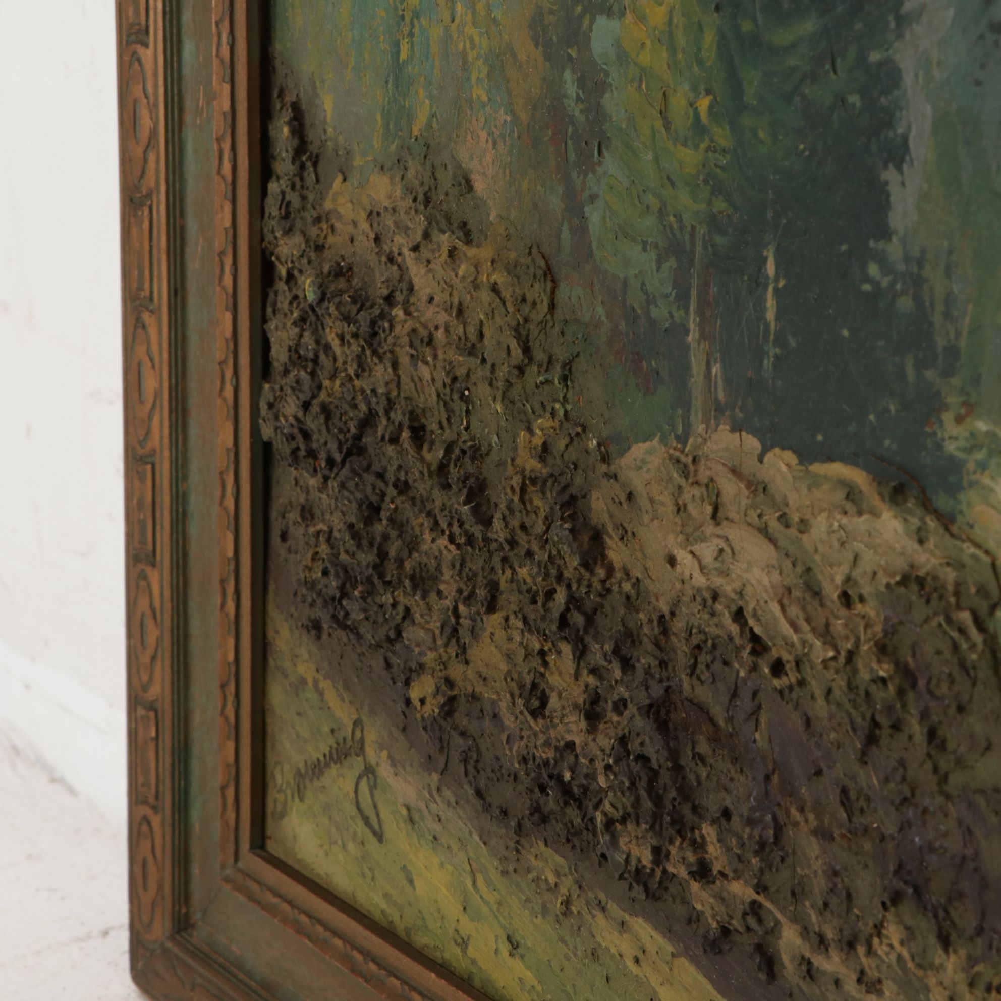 Browning Boreal Mountain Landscape Oil Painting, 1928