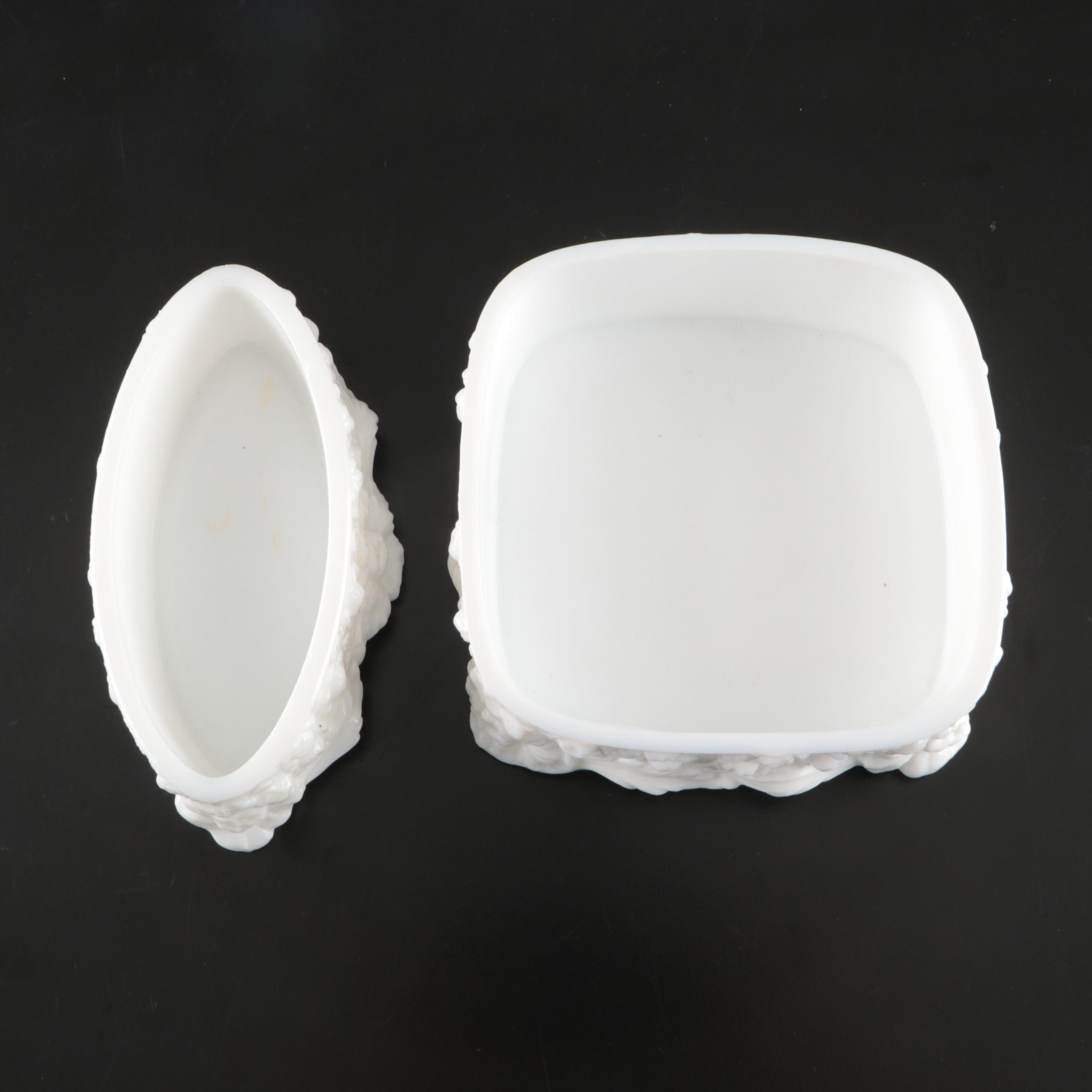 Milk Glass Vases, Boxes, Candlesticks and Other Home Décor