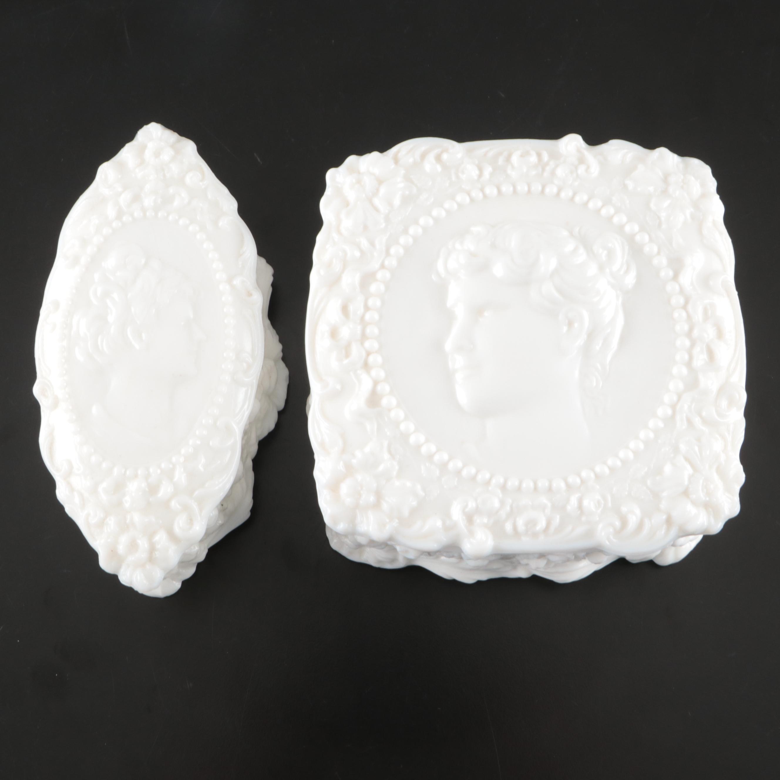 Milk Glass Vases, Boxes, Candlesticks and Other Home Décor