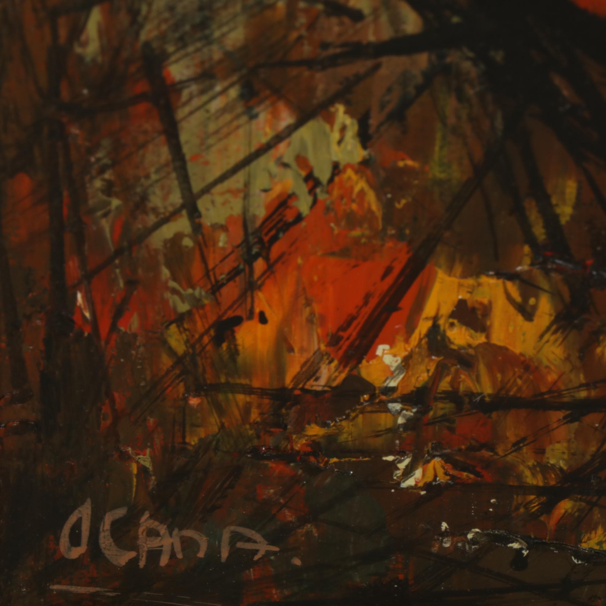 Ocana Flamenco Dancer Impasto Oil Painting, Mid to Late 20th Century