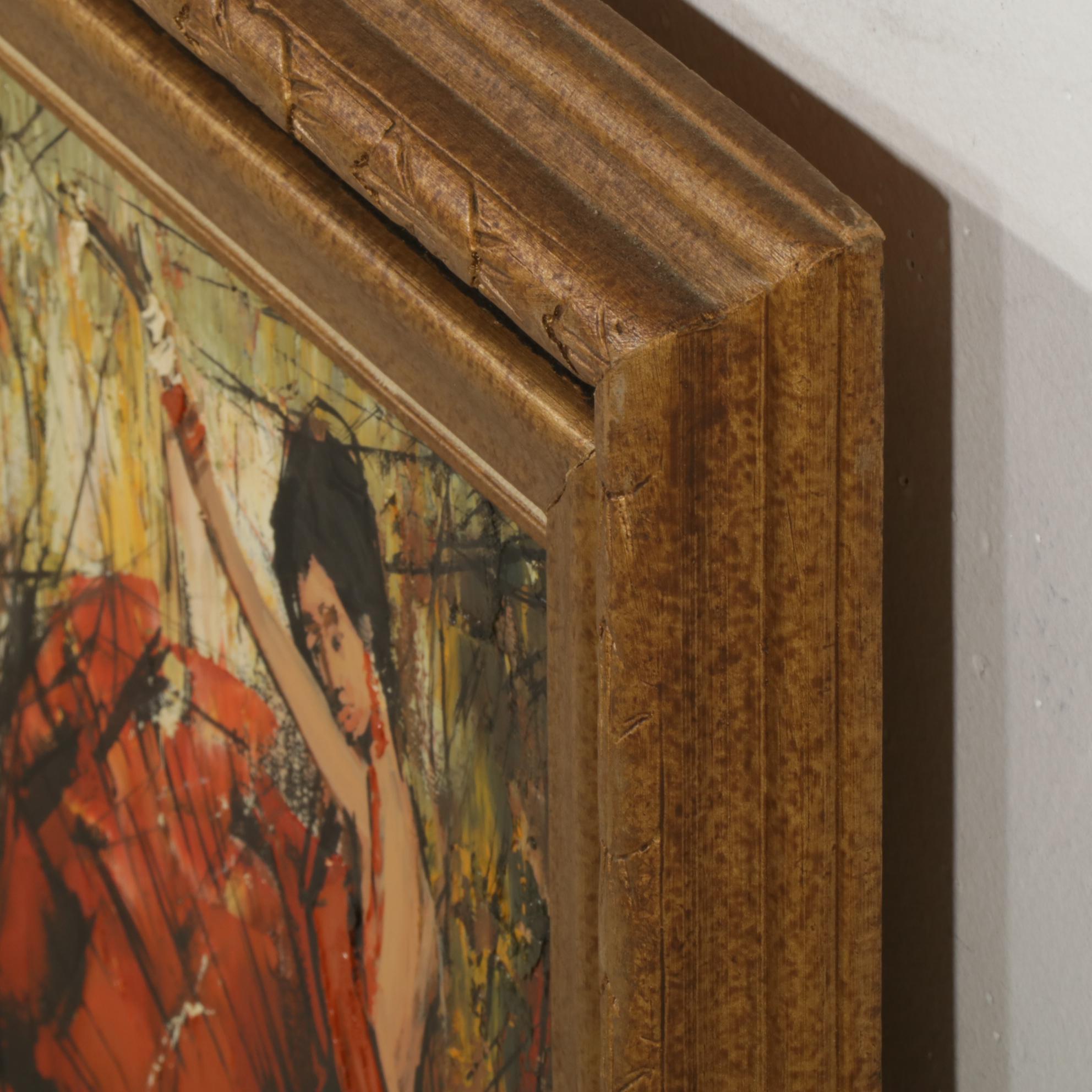 Ocana Flamenco Dancer Impasto Oil Painting, Mid to Late 20th Century