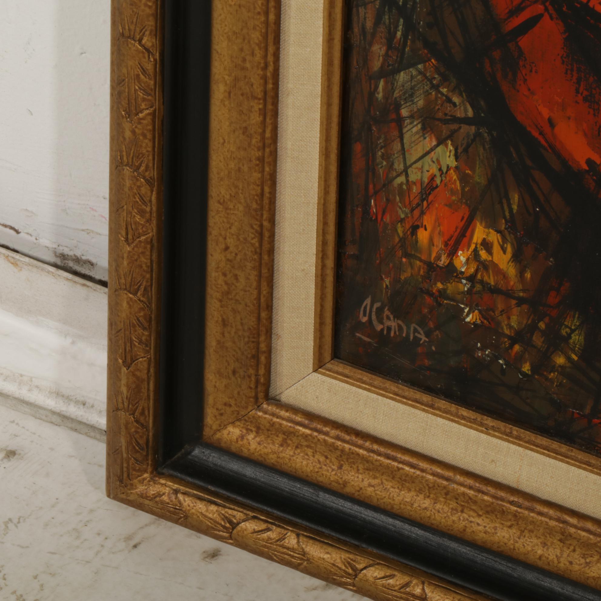 Ocana Flamenco Dancer Impasto Oil Painting, Mid to Late 20th Century