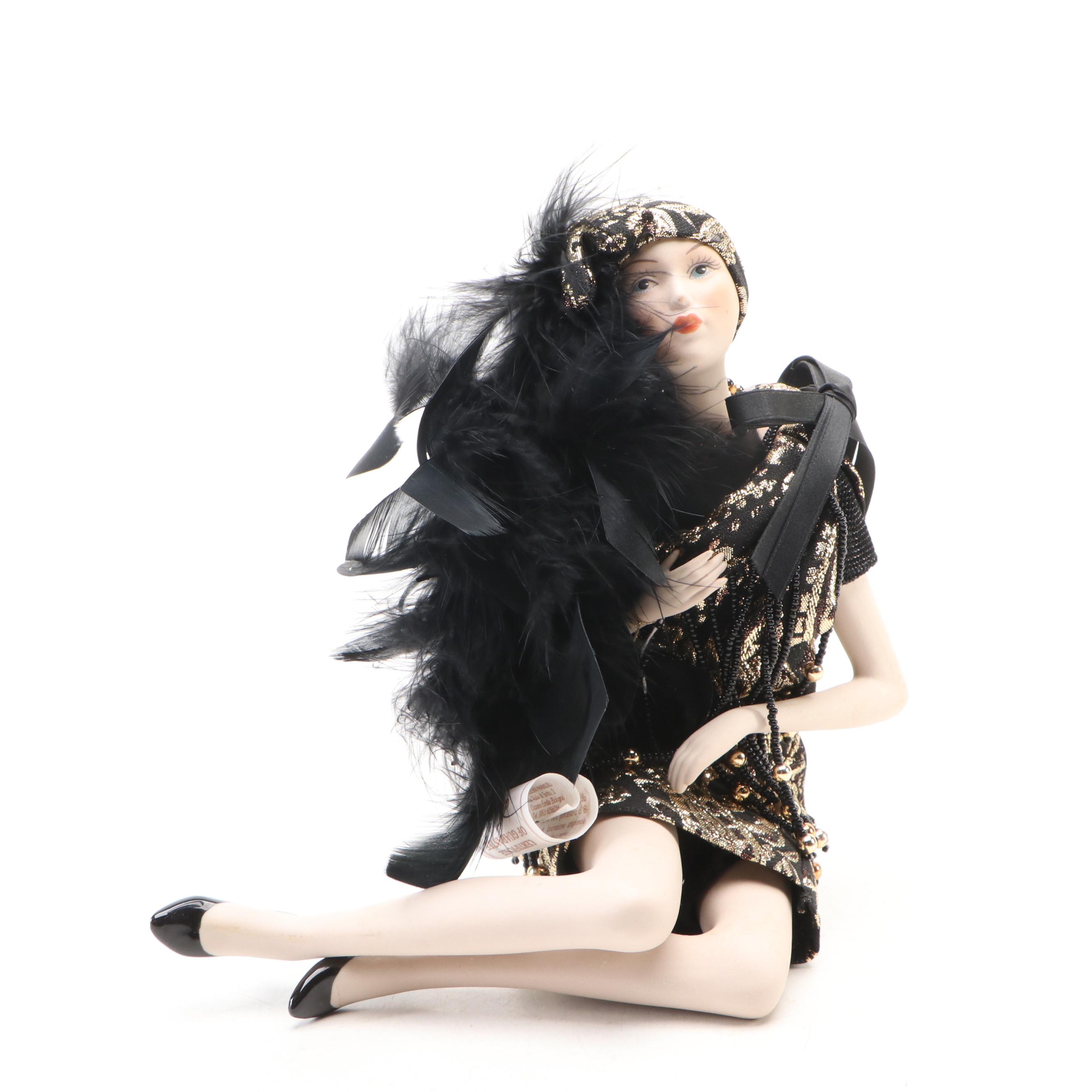 Limited Edition Porcelain Jazz Age Styled and Other Seated Doll