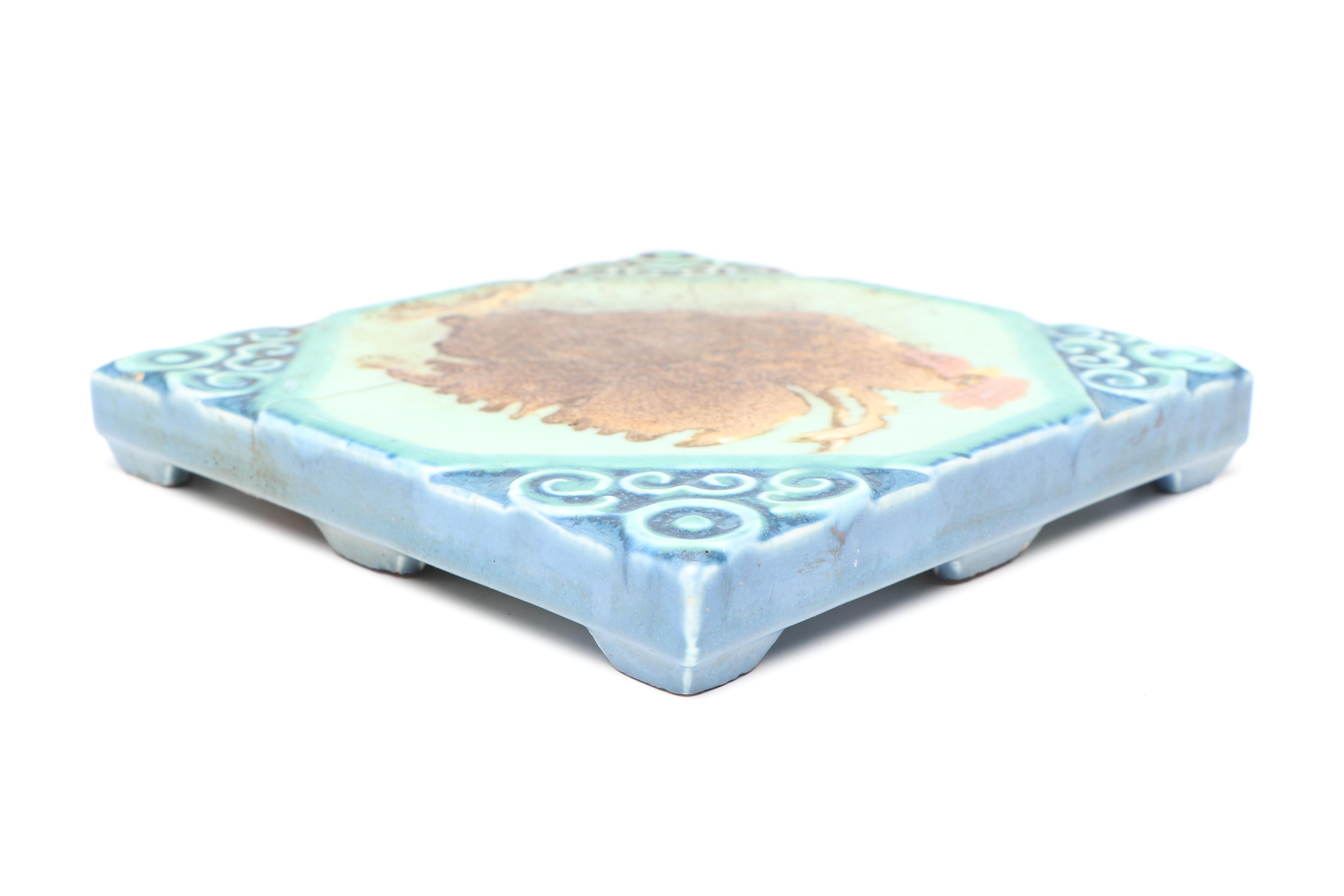 Rookwood Pottery Rooster Trivet, 1925