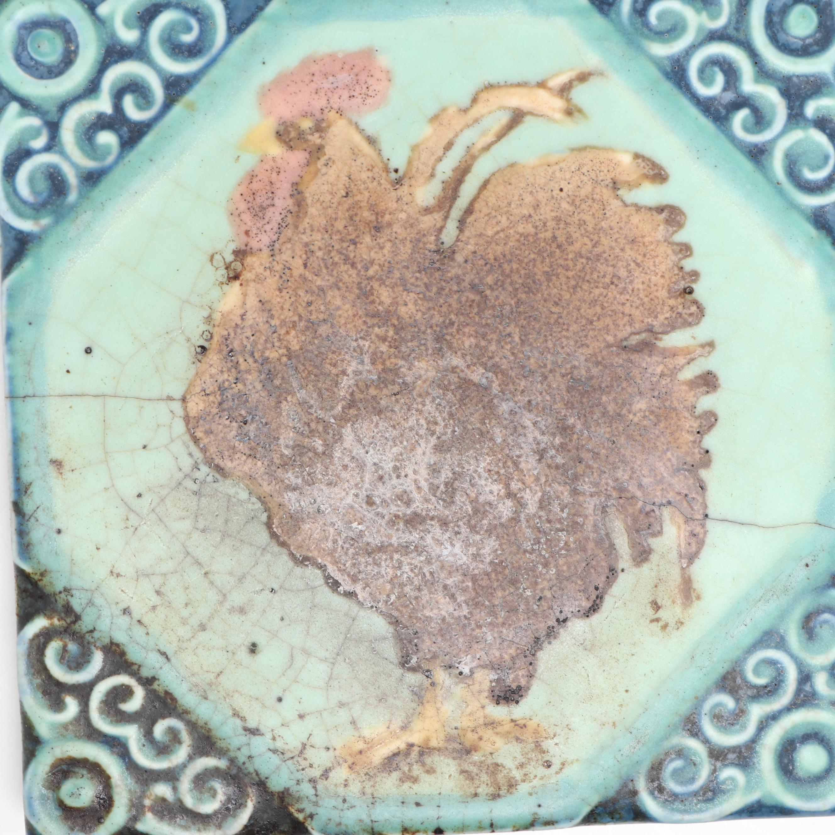 Rookwood Pottery Rooster Trivet, 1925