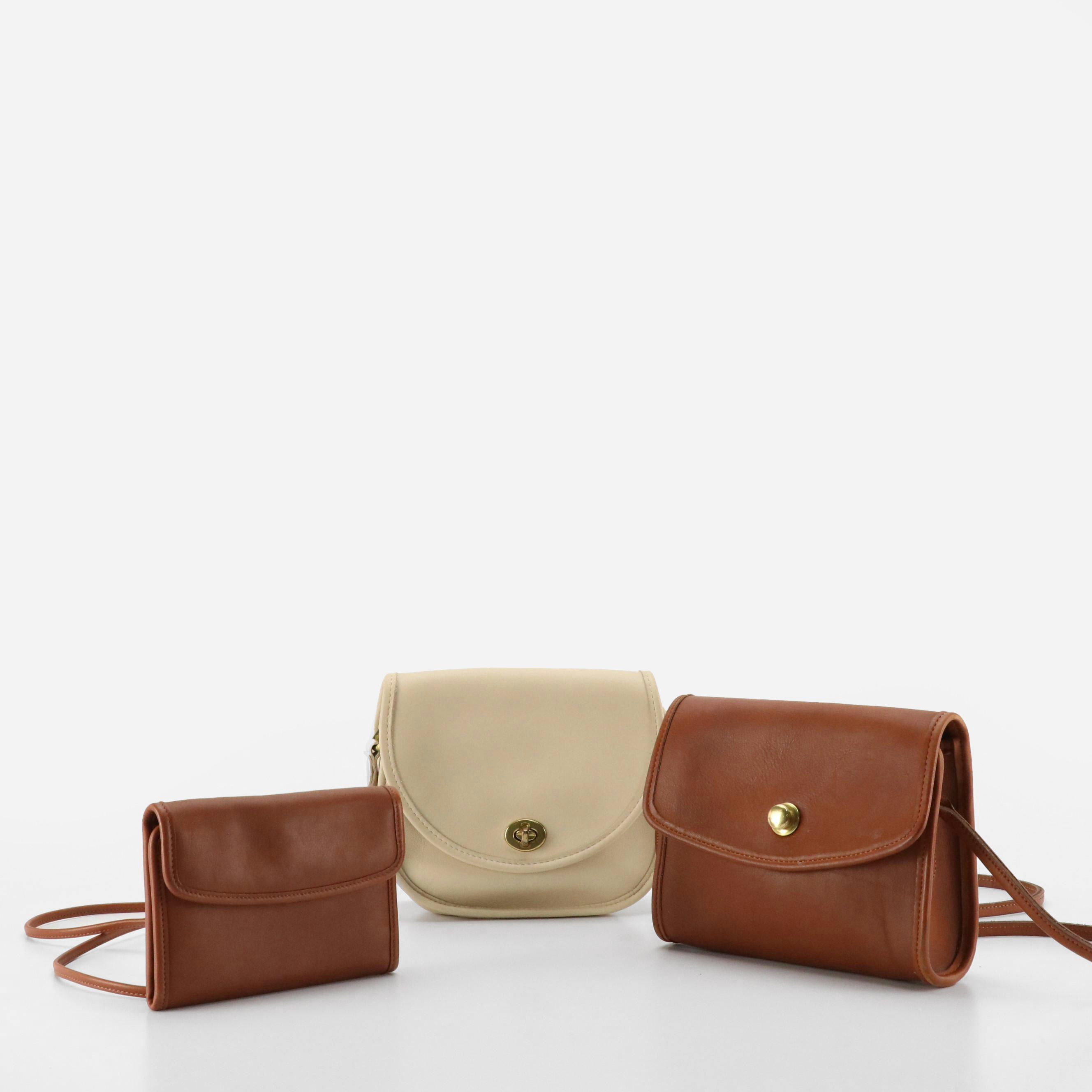 Coach Vintage Bone Leather Watson Crossbody, British Tan Chrystie Bag and Wallet