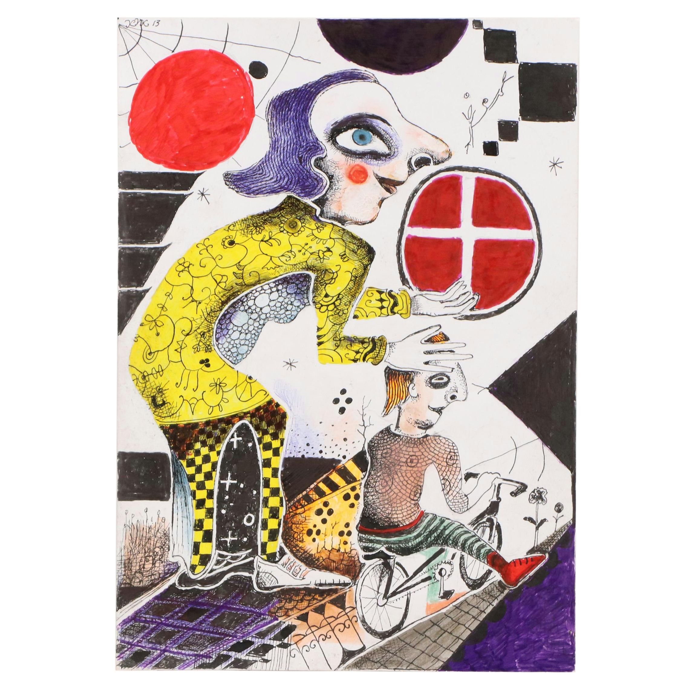 Nikolay "Kuk" Manuylov Surrealist Mixed Media Illustration, 2013