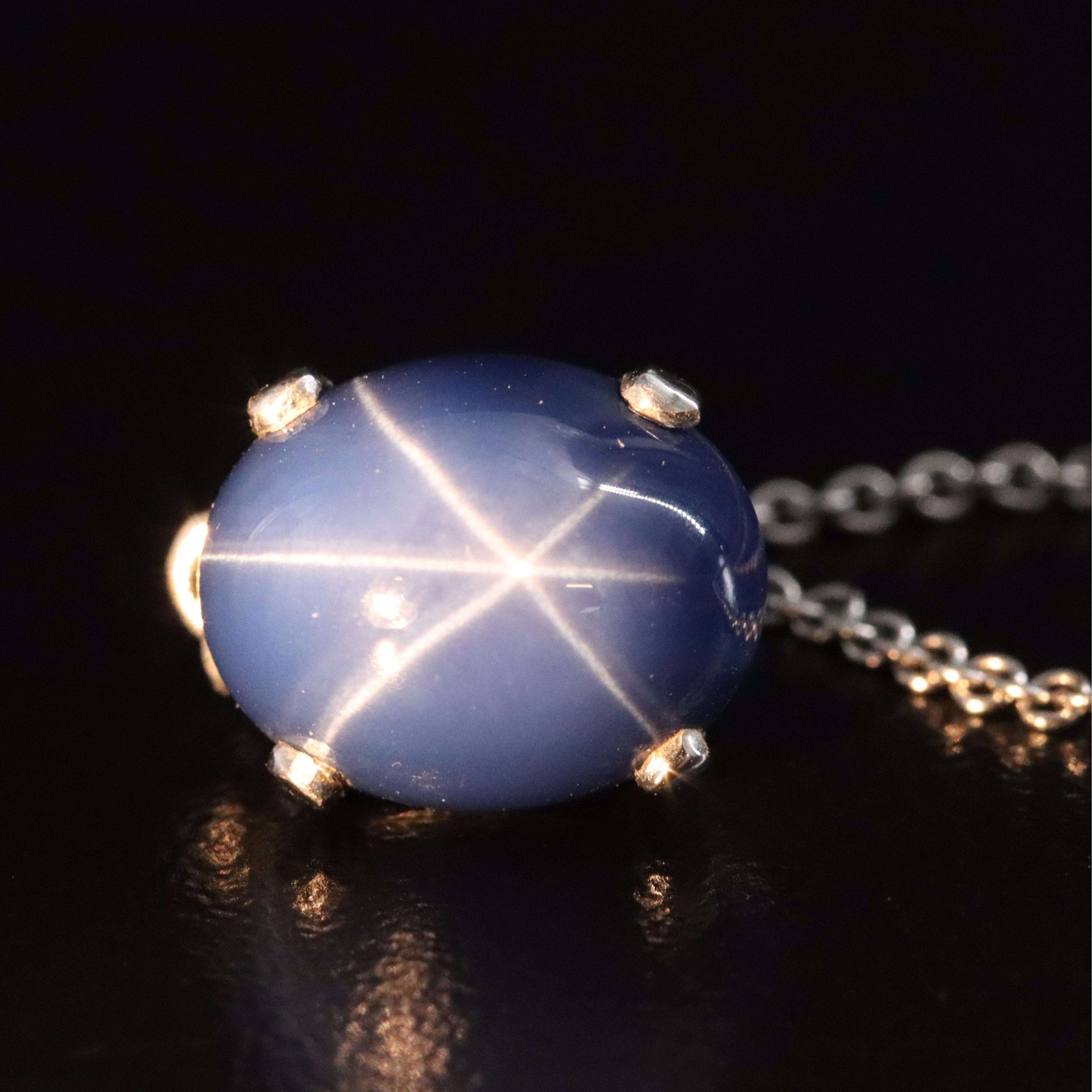 14K Star Sapphire Pendant Necklace