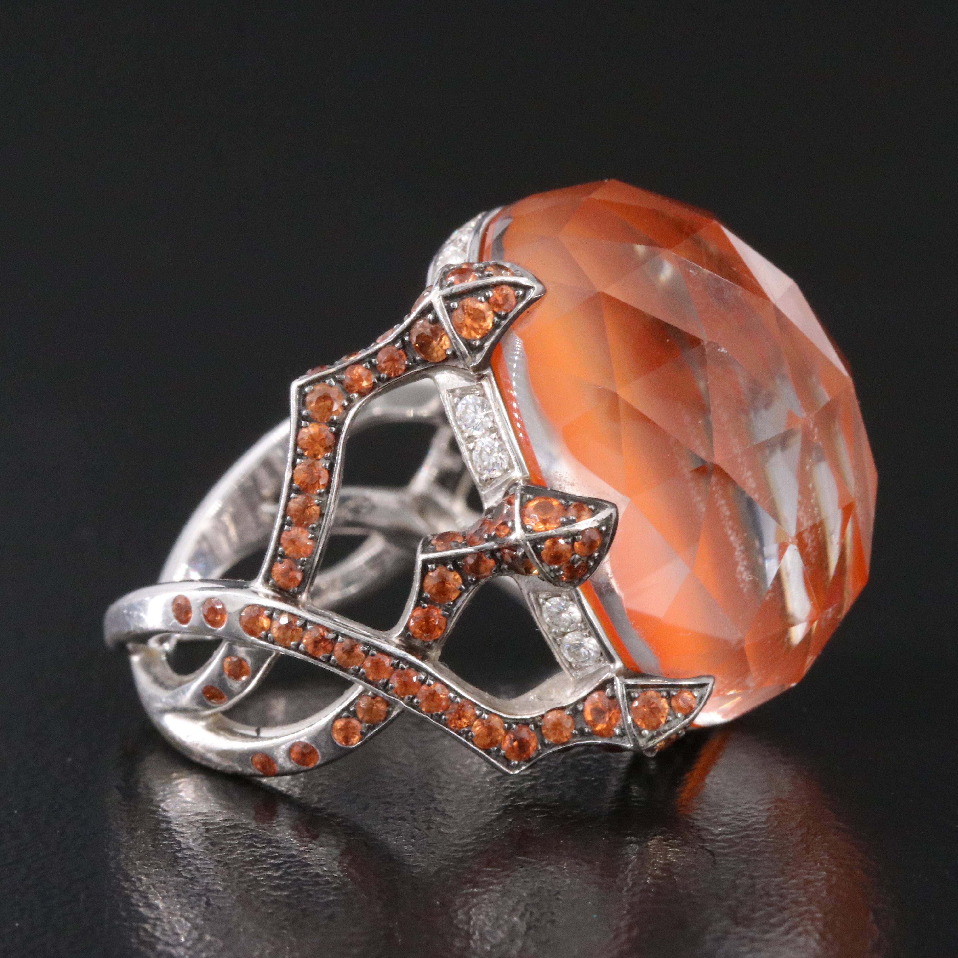 Stephen Webster 18K Quartz Doublet, Sapphire and Diamond Ring