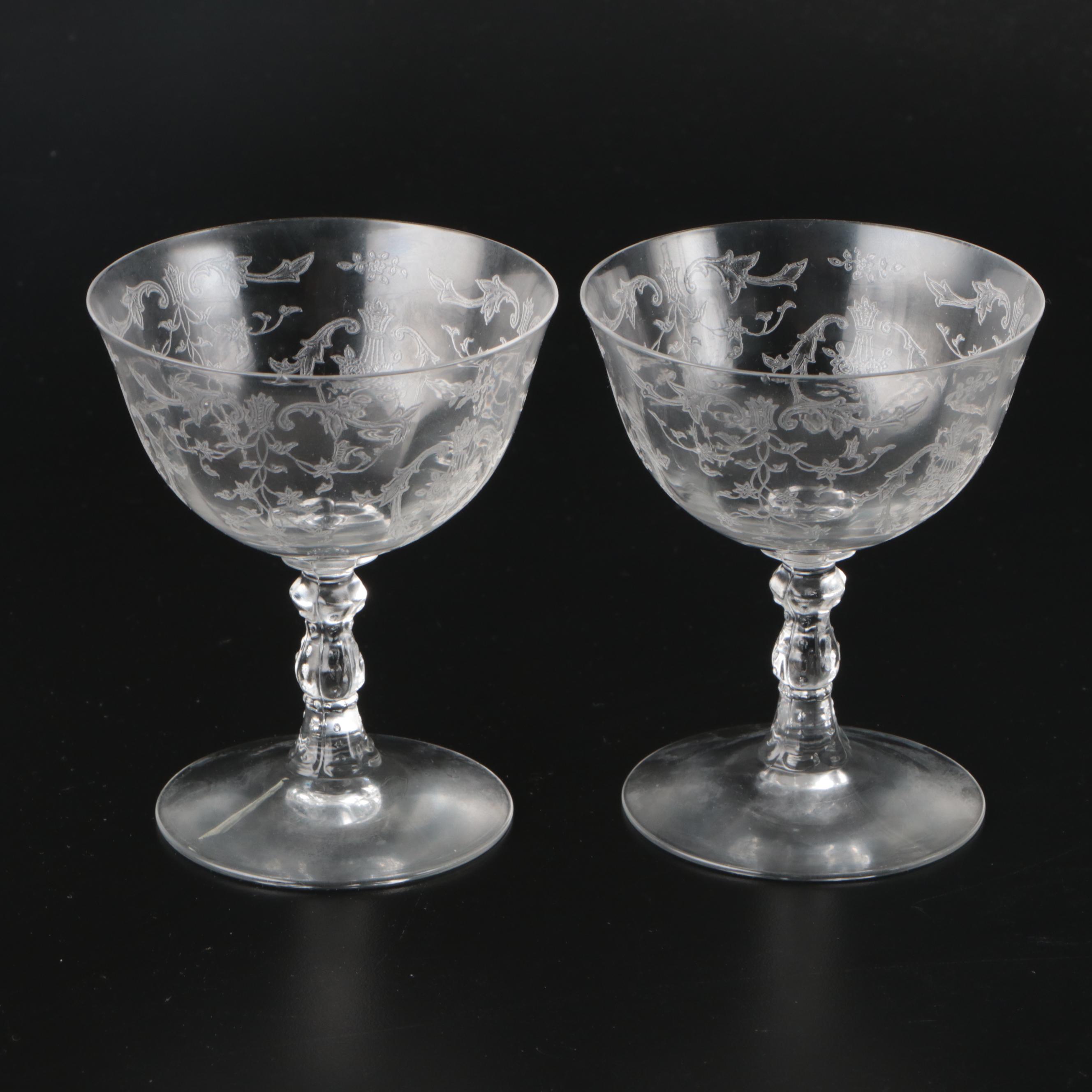 Fostoria "Coronet" Bowl with Other Glass Tableware and Accessories