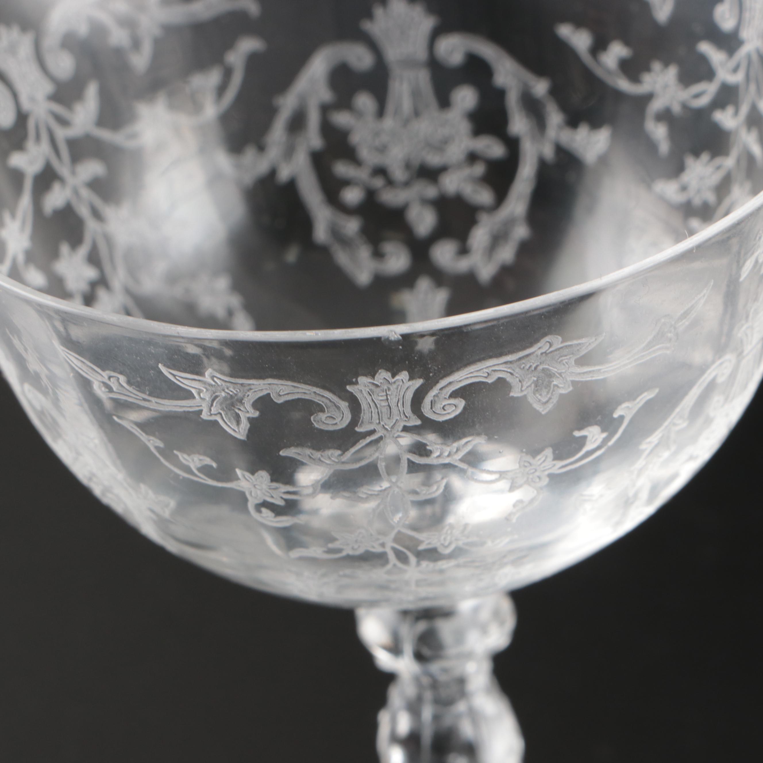 Fostoria "Coronet" Bowl with Other Glass Tableware and Accessories