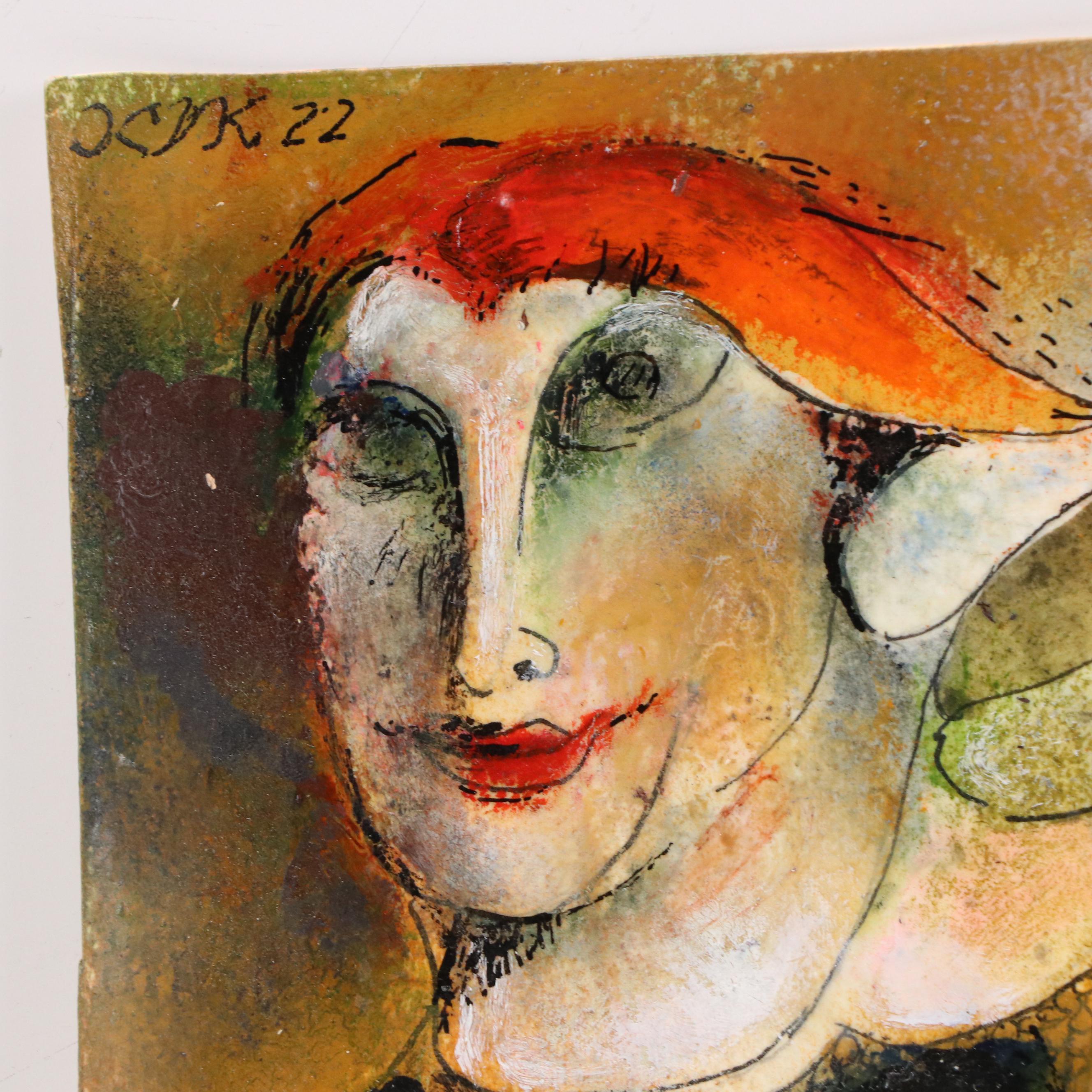 Nikolay "Kuk" Manuylov Figural Surrealist Mixed Media Illustration, 2022