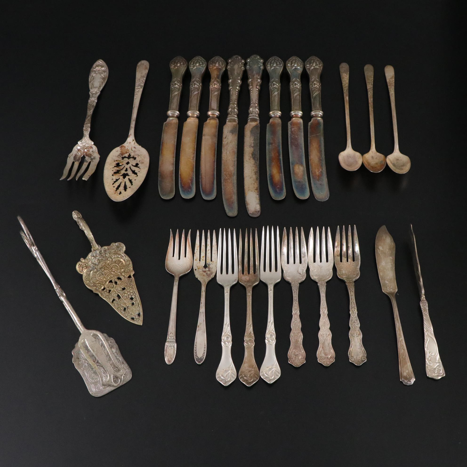 Jennings Bros. "Sweet Pea" and Other Silver Plate Flatware