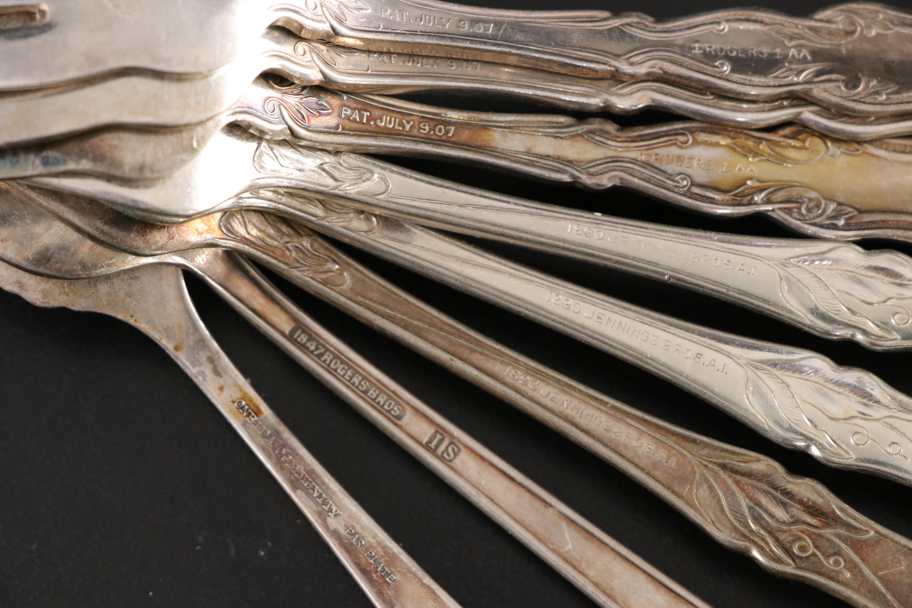 Jennings Bros. "Sweet Pea" and Other Silver Plate Flatware