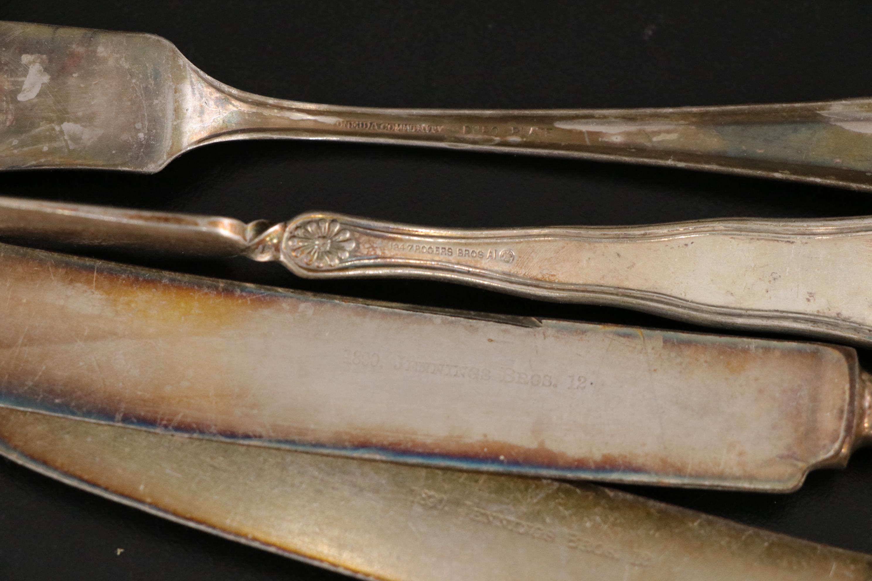 Jennings Bros. "Sweet Pea" and Other Silver Plate Flatware