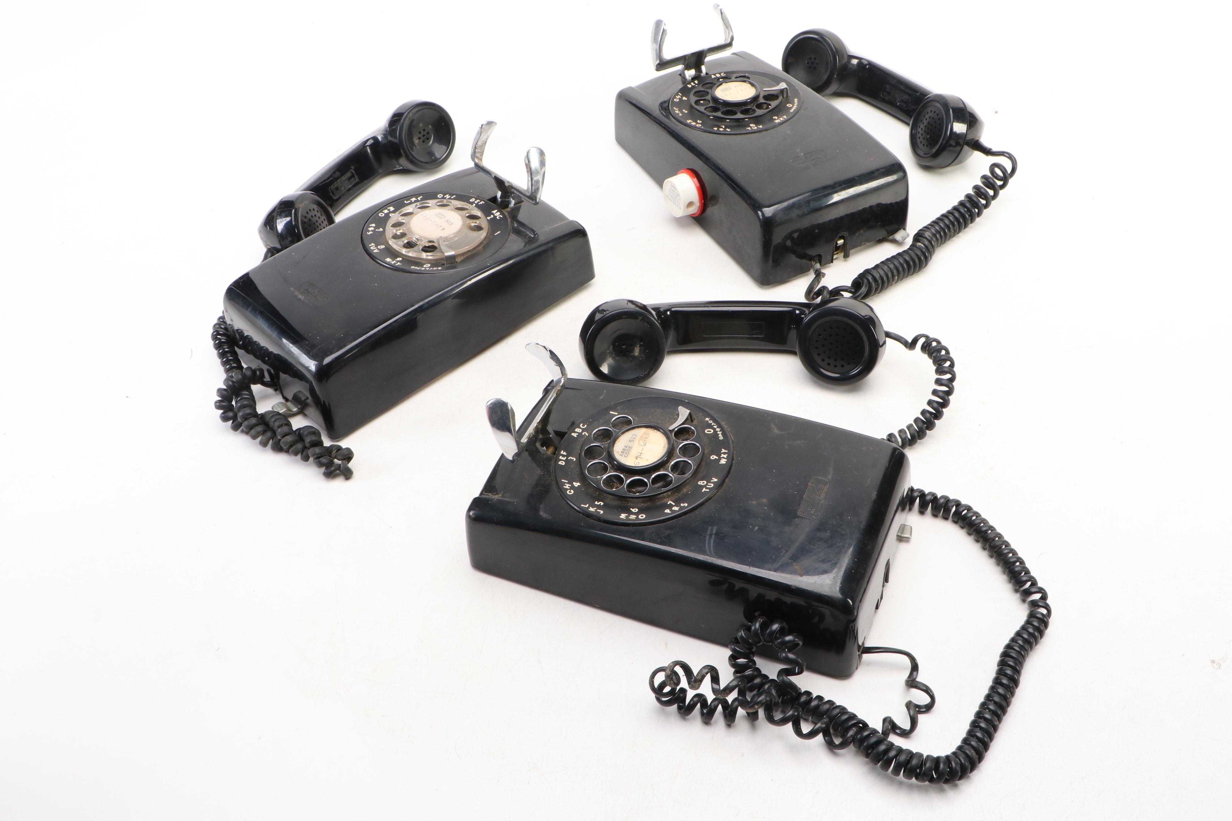 Western Electric Bell System Model 554 Rotary Wall Phones