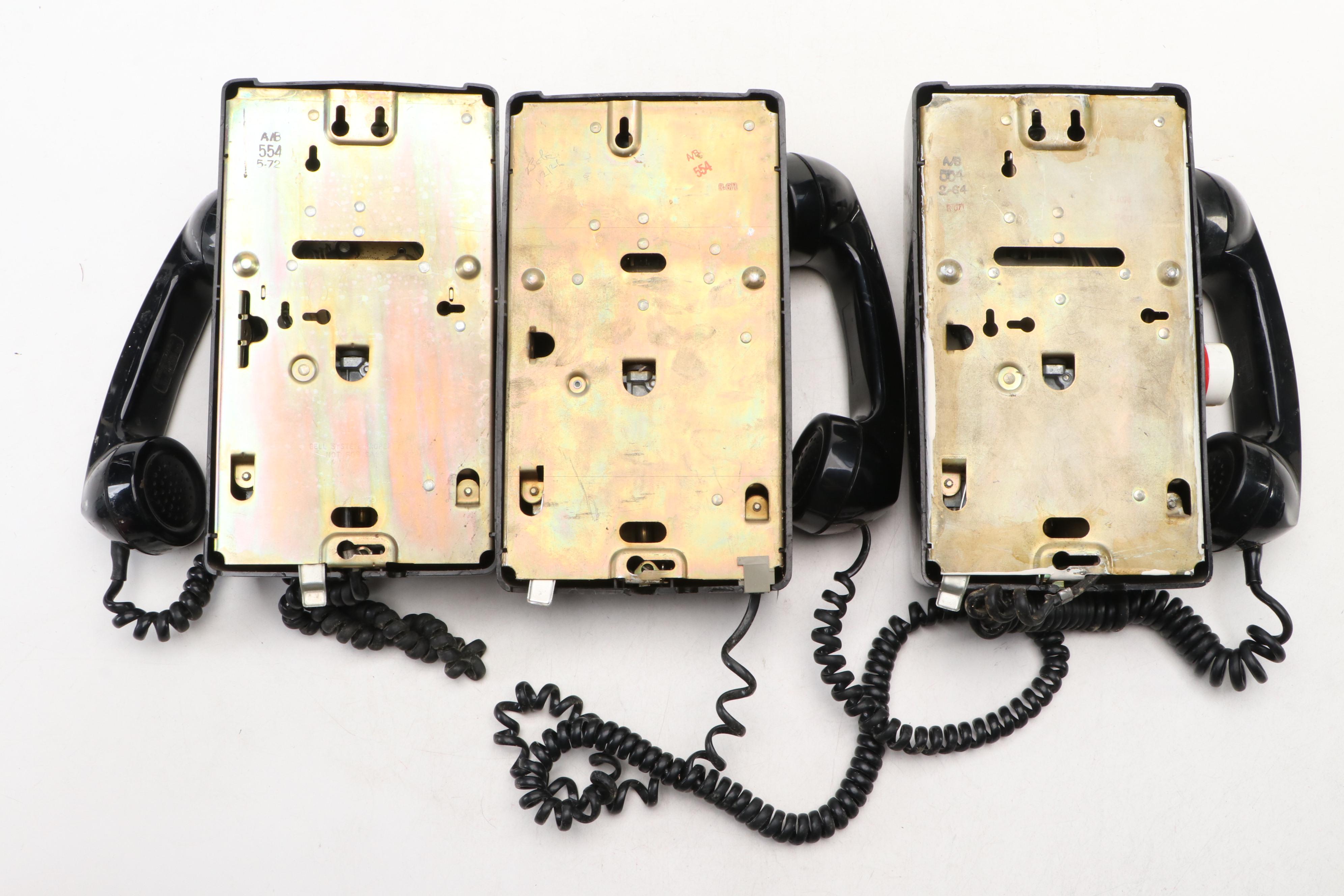 Western Electric Bell System Model 554 Rotary Wall Phones
